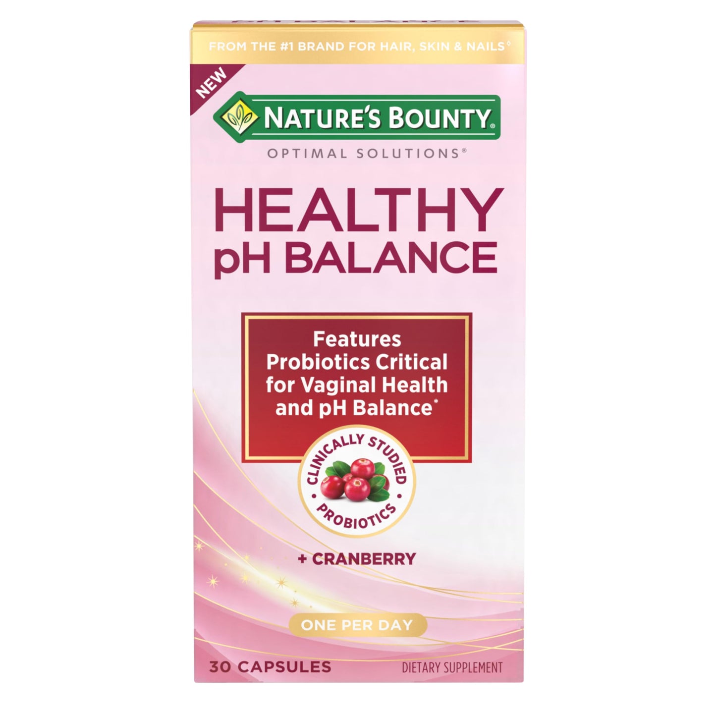 Nature's Bounty Probiotics for Women, Vaginal Probiotics for Healthy pH Balance, 2 Billion CFU, Clinically Studied Probiotics, Optimal Solutions pH Balance Pills, 30 Vegetarian Capsules