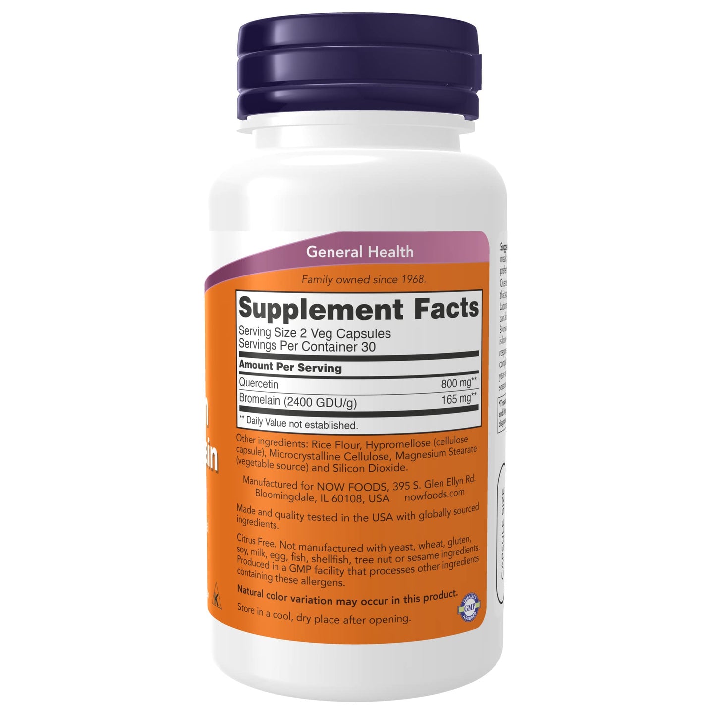 Pre-Order | Arrives in 5–10 Days – NOW Supplements, Quercetin with Bromelain, Balanced Immune System*, 60 Veg Capsules