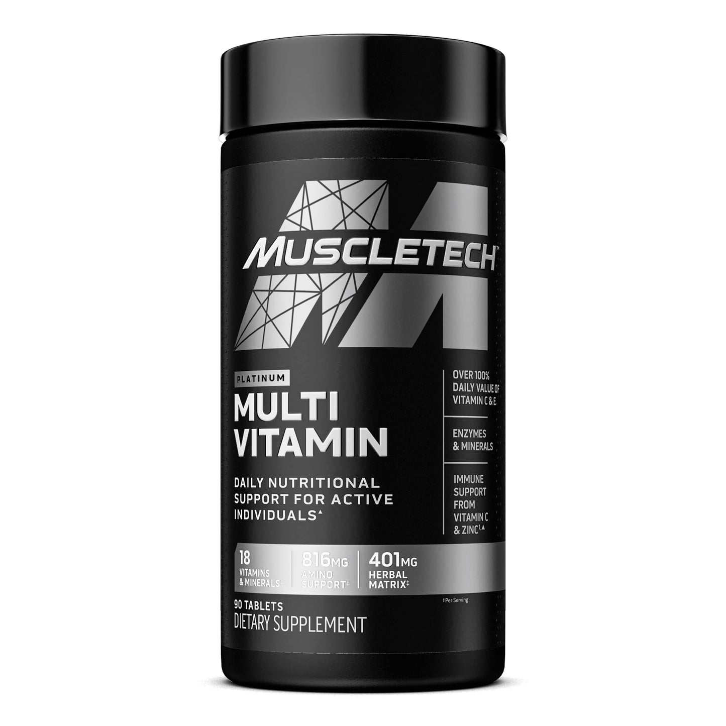 MuscleTech Muscle Builder with Peak ATP for Strength, Multivitamin for Immune Support, 90 Vitamins & Minerals