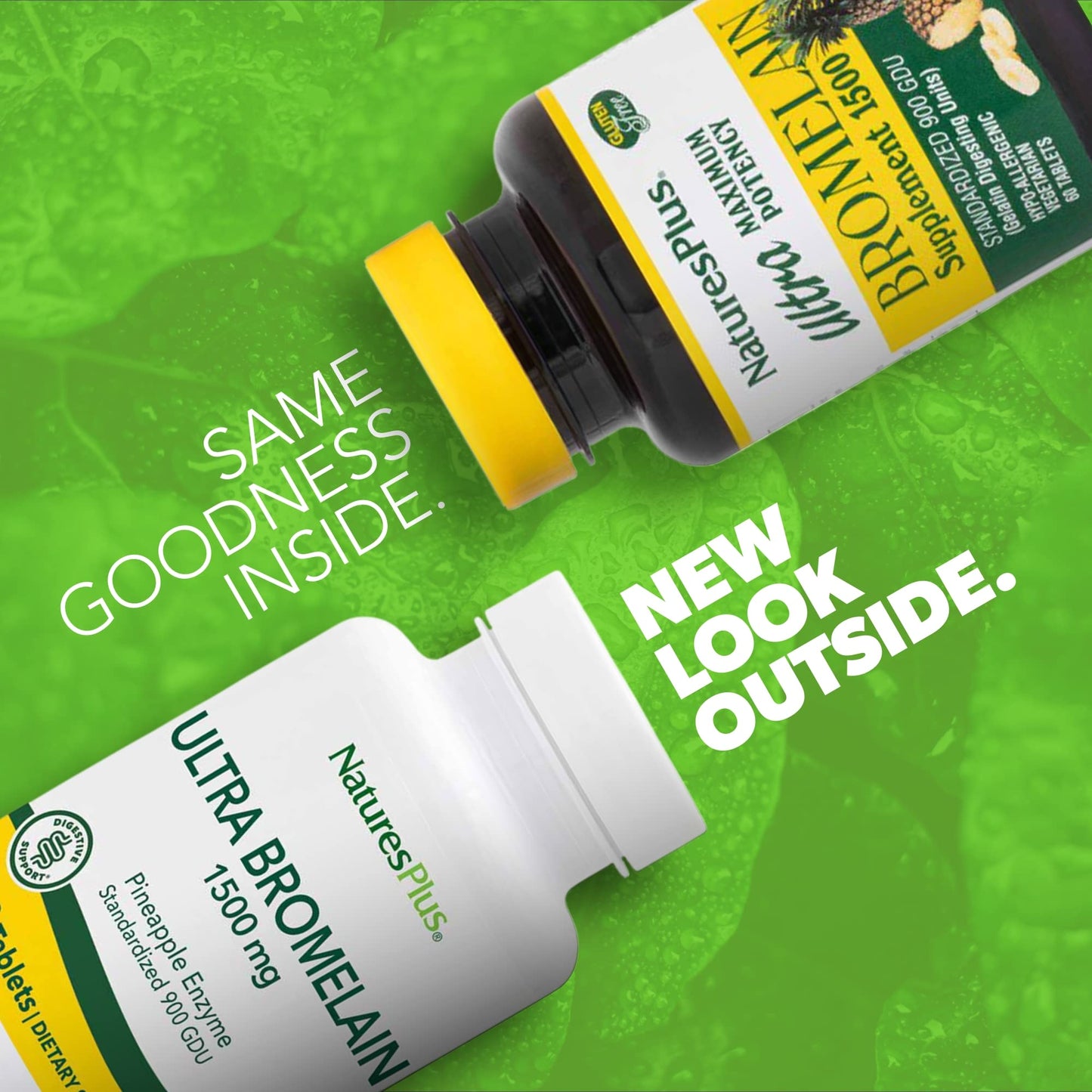 Natures Plus Ultra Bromelain - 60 Tablets - 1500 mg of Pineapple Bromelain - Supports Digestive Health, Joint Support & More - 60 Servings