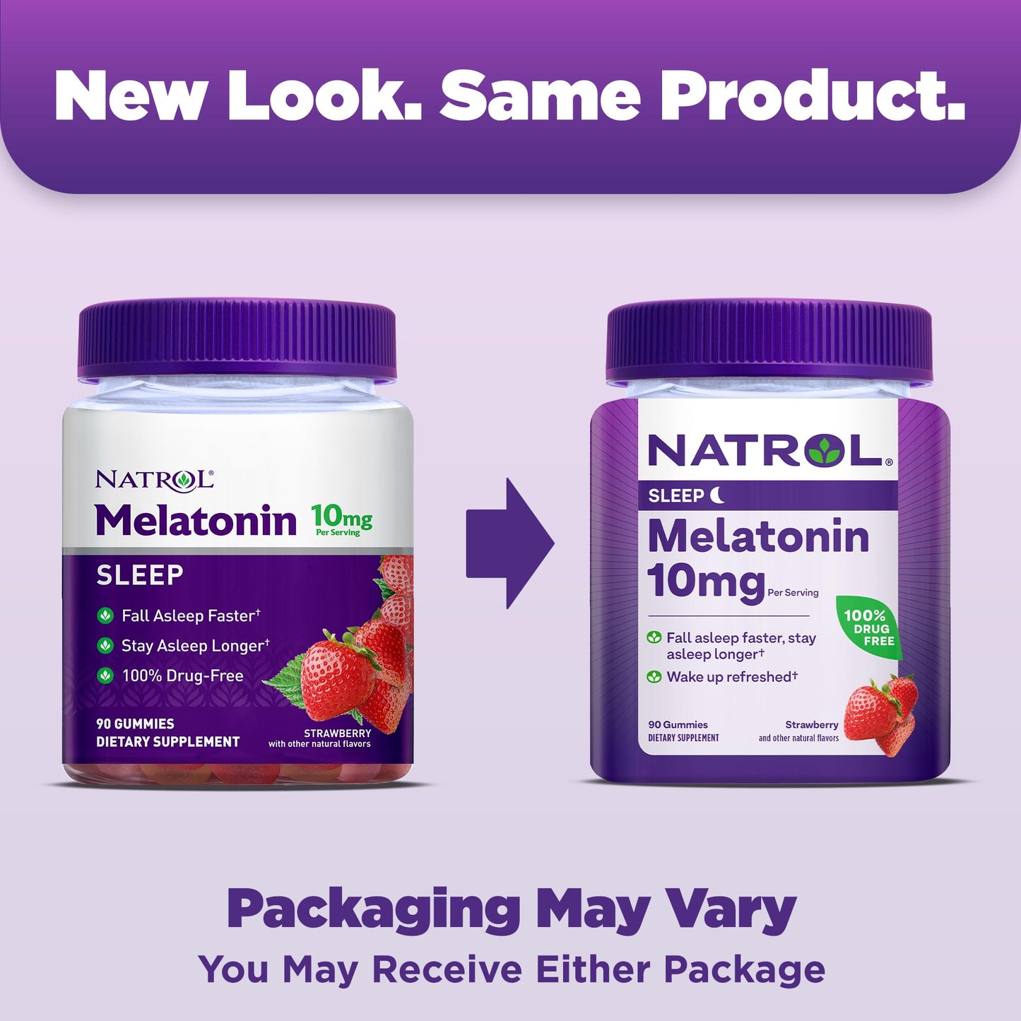 Natrol Kids Melatonin 1mg 140 Berry Gummies Melatonin 10mg 90 Strawberry Gummies Sleep Aid