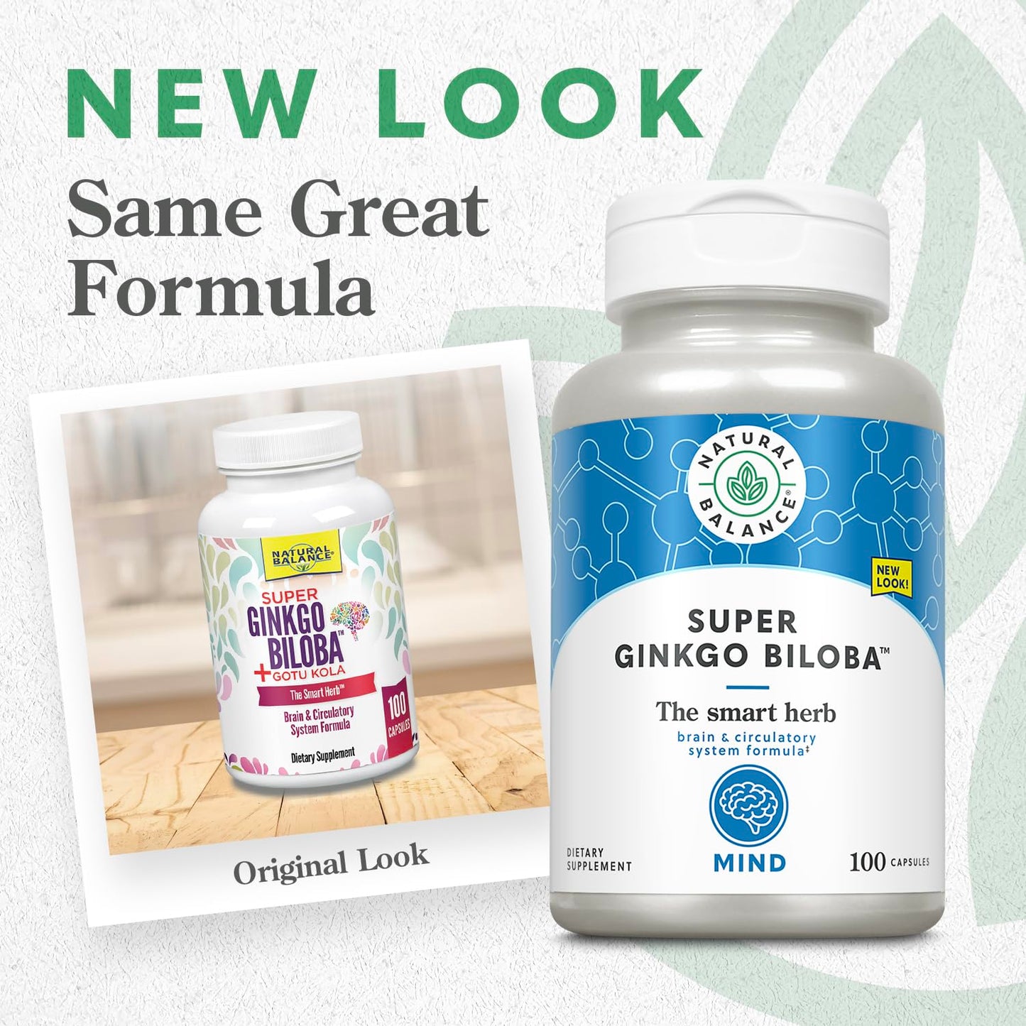 Natural Balance Super Ginkgo Biloba Plus | Brain & Circulation Formula to Help Support Focus, Memory & Blood Flow | with Gotu Kola | 100ct, 50 Serv.