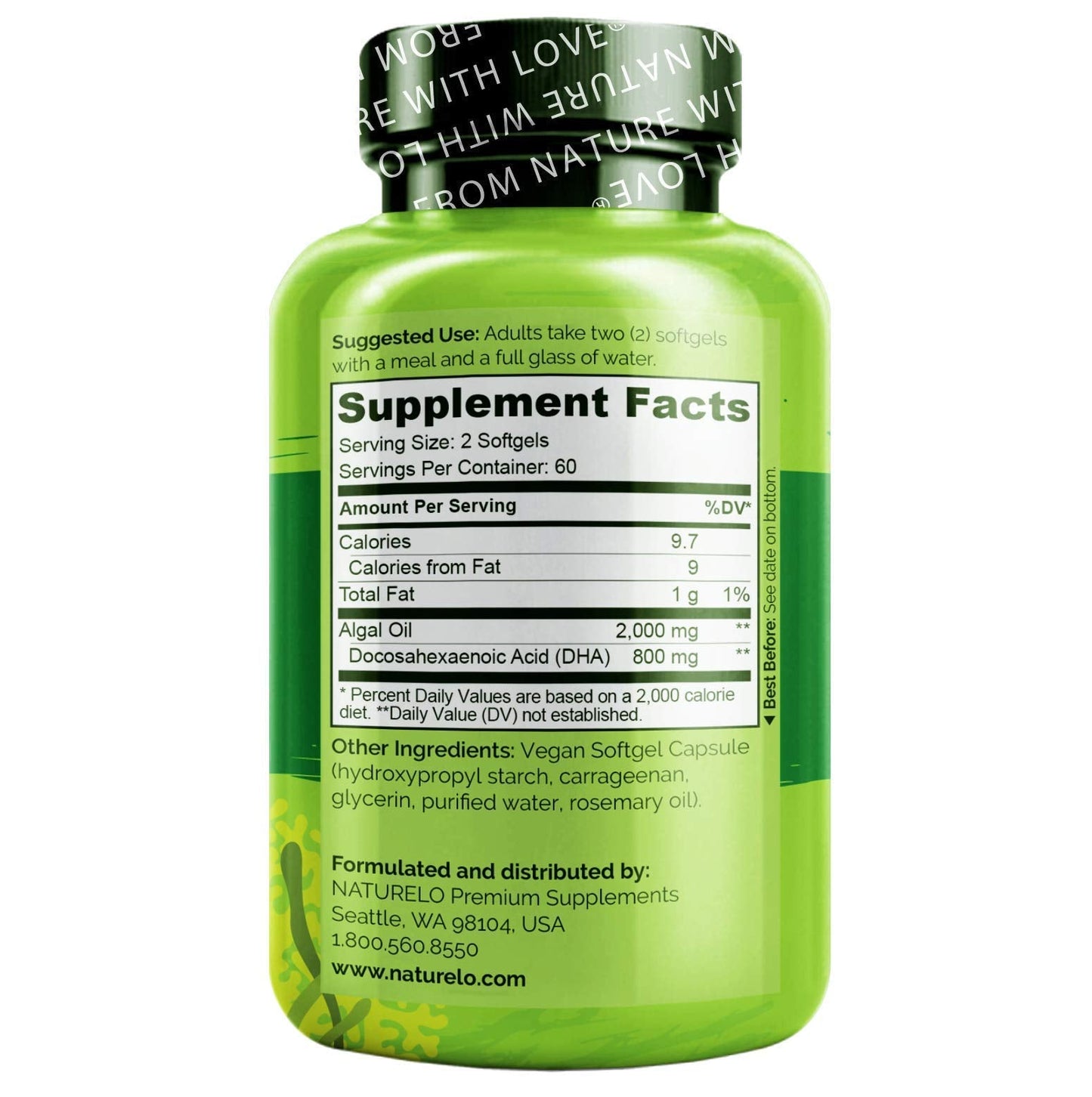 NATURELO Prenatal Multivitamin 180ct Vegan DHA 120ct