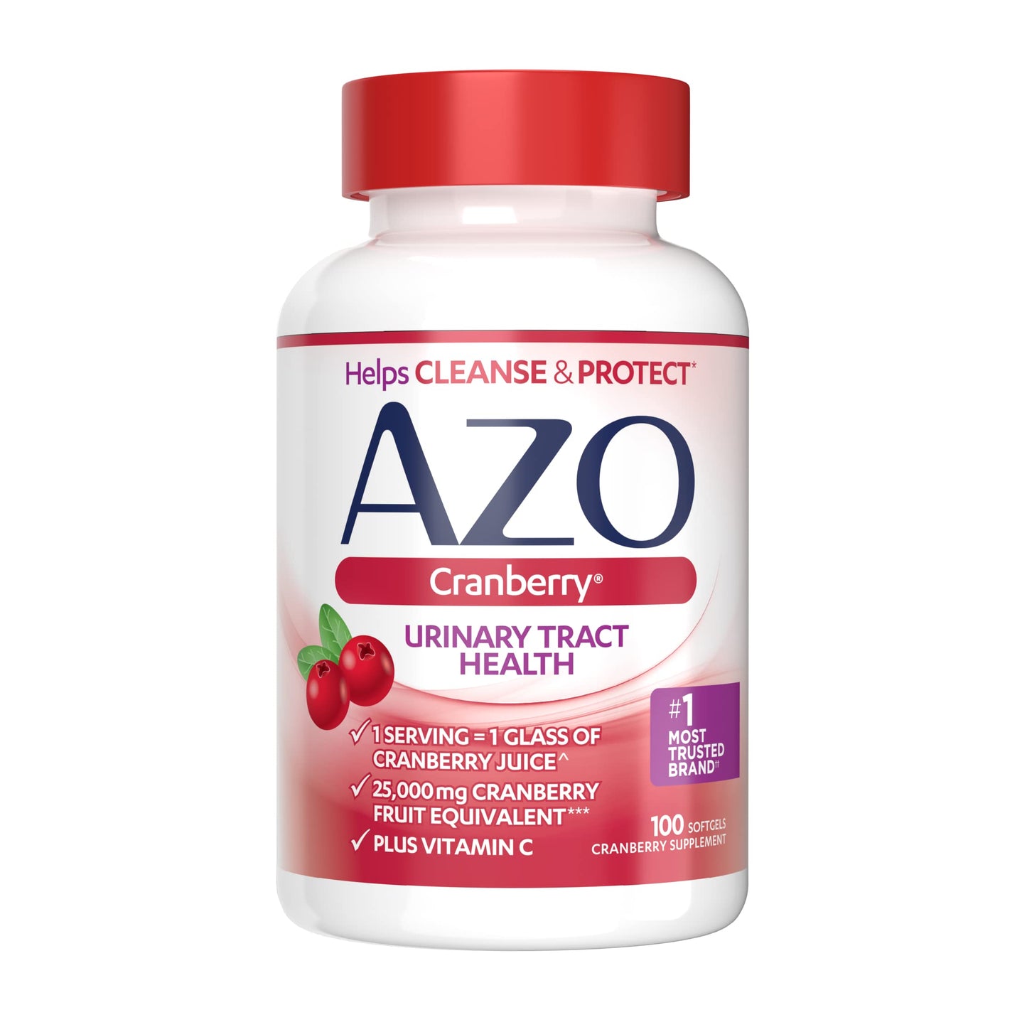 AZO Cranberry Urinary Tract Health, 100 Softgels & 50 Caplets, 1 Serving = 1 Glass Cranberry Juice, Sugar Free Pacran