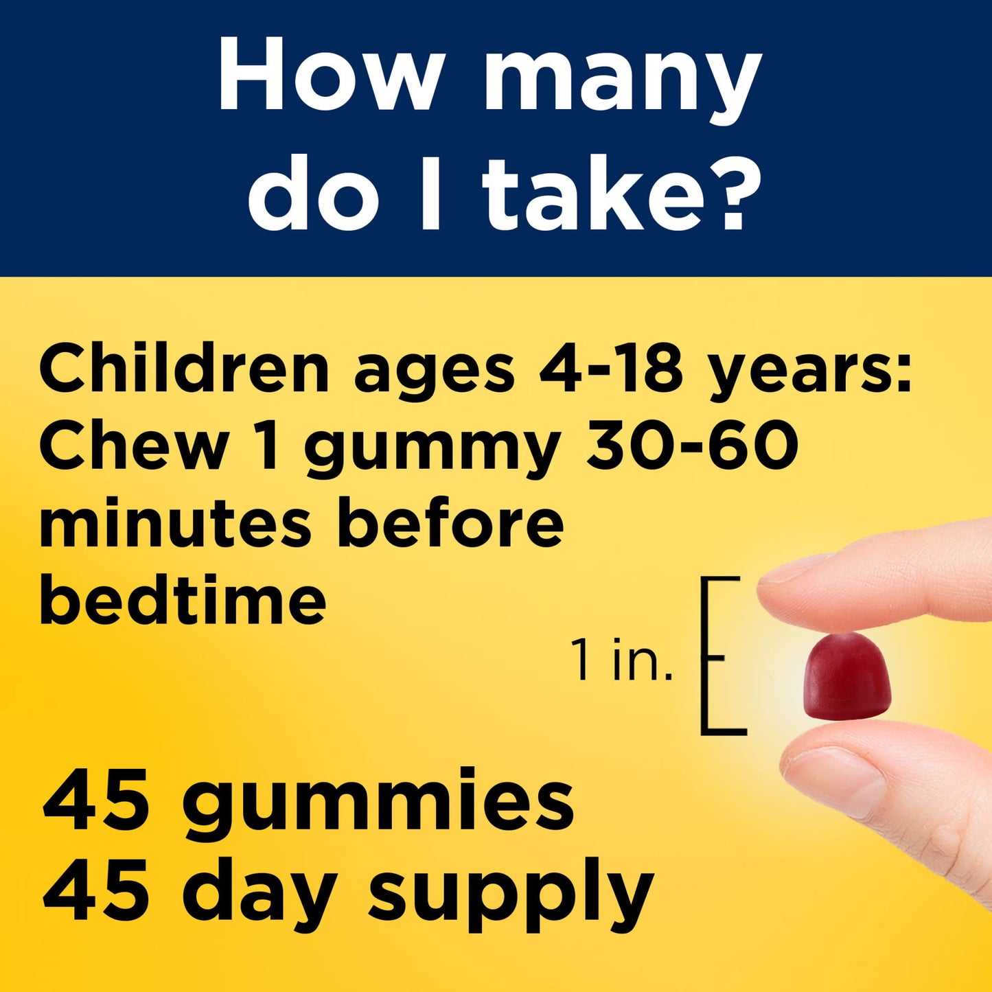 Nature Made Kids First Sleep Melatonin Gummies, 100% Drug-Free Sleep Aid, Kids Sleep Gummies for Restful Sleep, 45 Count