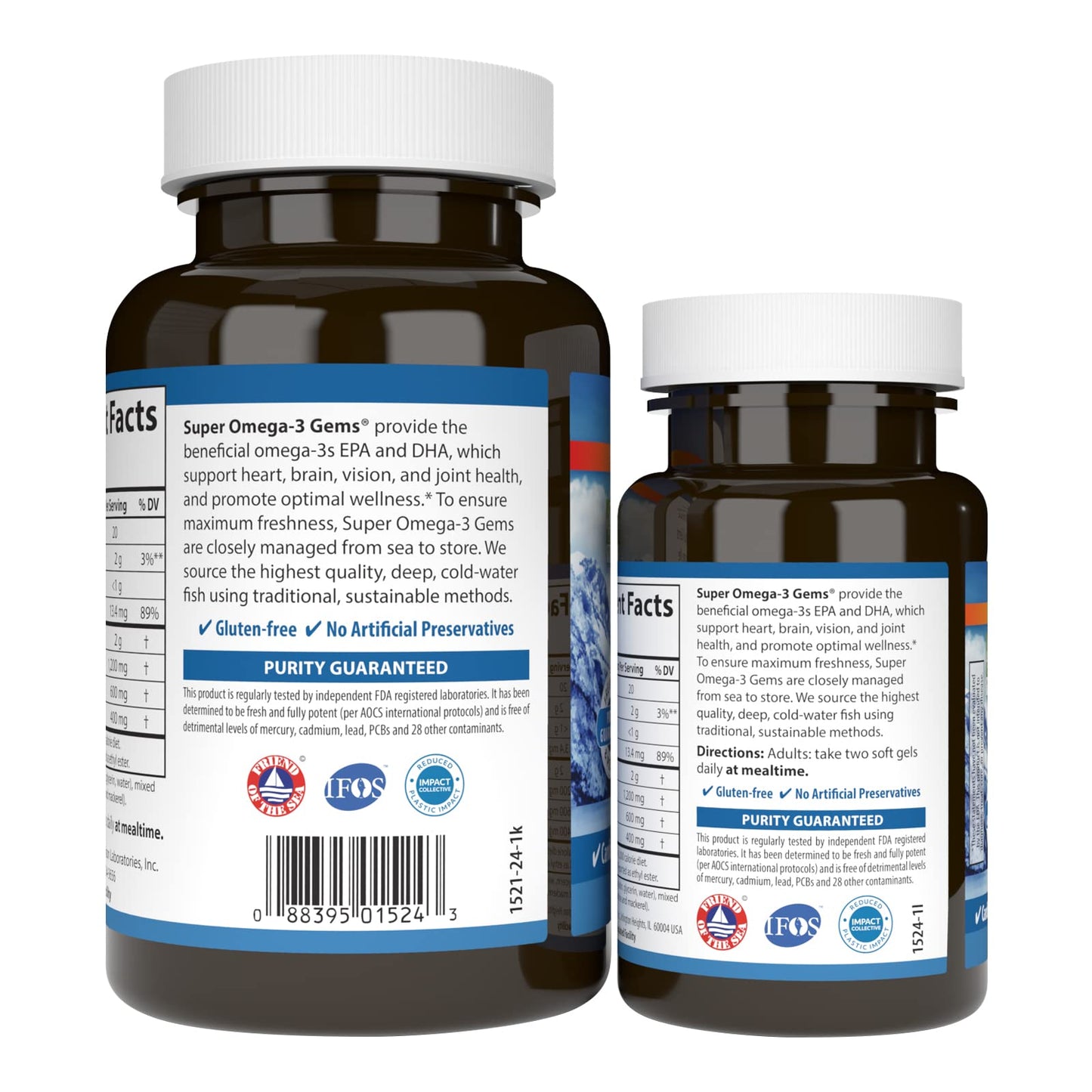 Carlson - Super Omega-3 Gems, 1200 mg Omega-3 Fatty Acids with EPA and DHA, Wild-Caught Norwegian Fish Oil Omega 3 Supplement, Sustainably Sourced Omega 3 Fish Oil, 100+30 Softgels