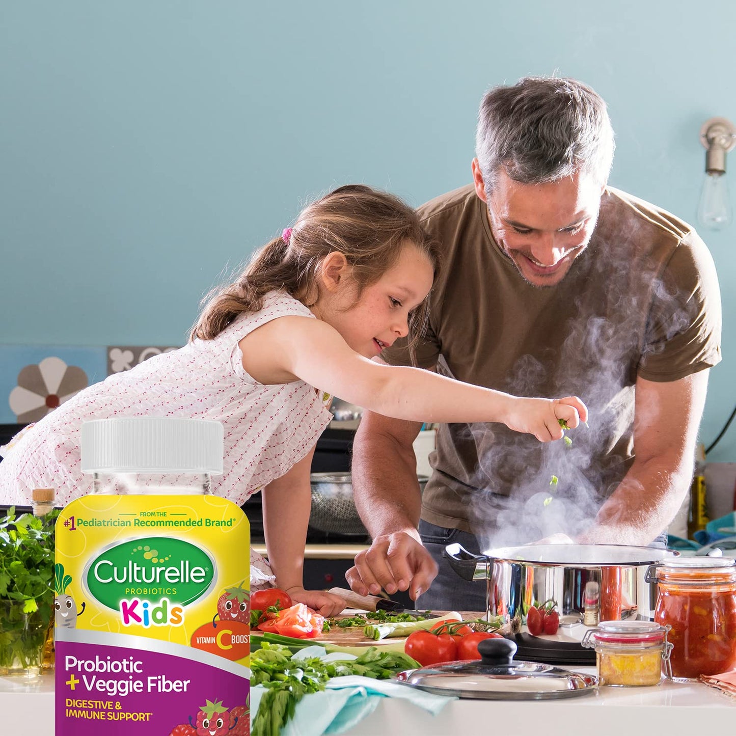 Pre-Order | Arrives in 5–10 Days – Culturelle Daily Probiotic for Kids + Veggie Fiber Gummies (Ages 3+) - 60 Count - Digestive Health & Immune Support – Berry Flavor with a Vitamin C Boost