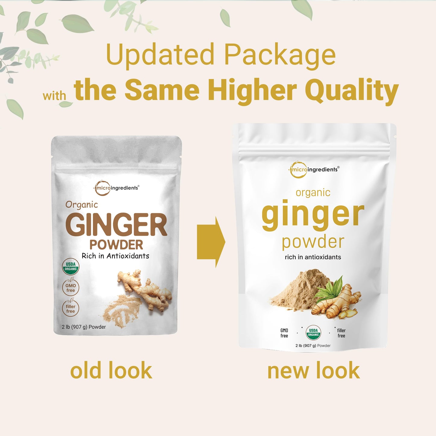Organic Ginger powder, 2lbs (32oz) | Premium Source for Spice & Seasoning | Great for Baking, Cooking & Tea | Additive Free, Non-GMO, Bulk Supply