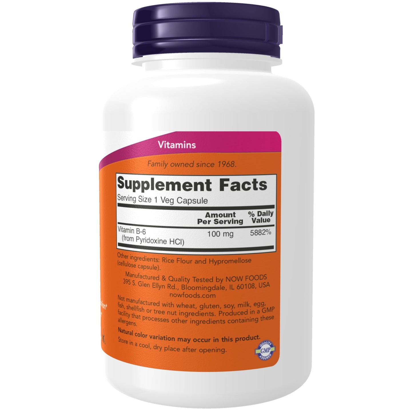 NOW Foods Supplements, Vitamin B-6 (Pyridoxine HCl) 100 mg, Cardiovascular Health, 250 Veg Capsules