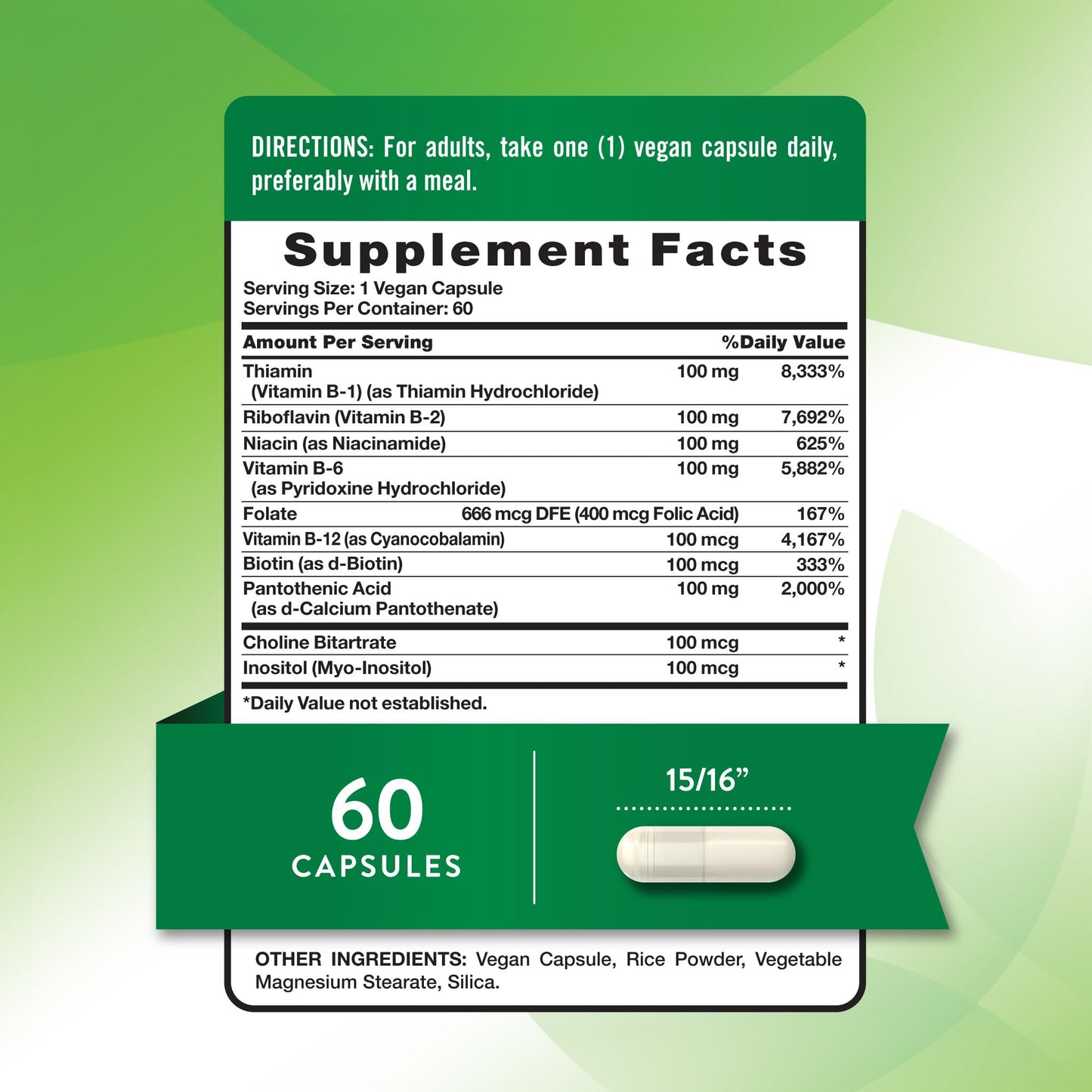 Nature's Truth Vitamin B Complex | 60 Capsules | High Potency B-100 | Non-GMO & Gluten Free Supplement