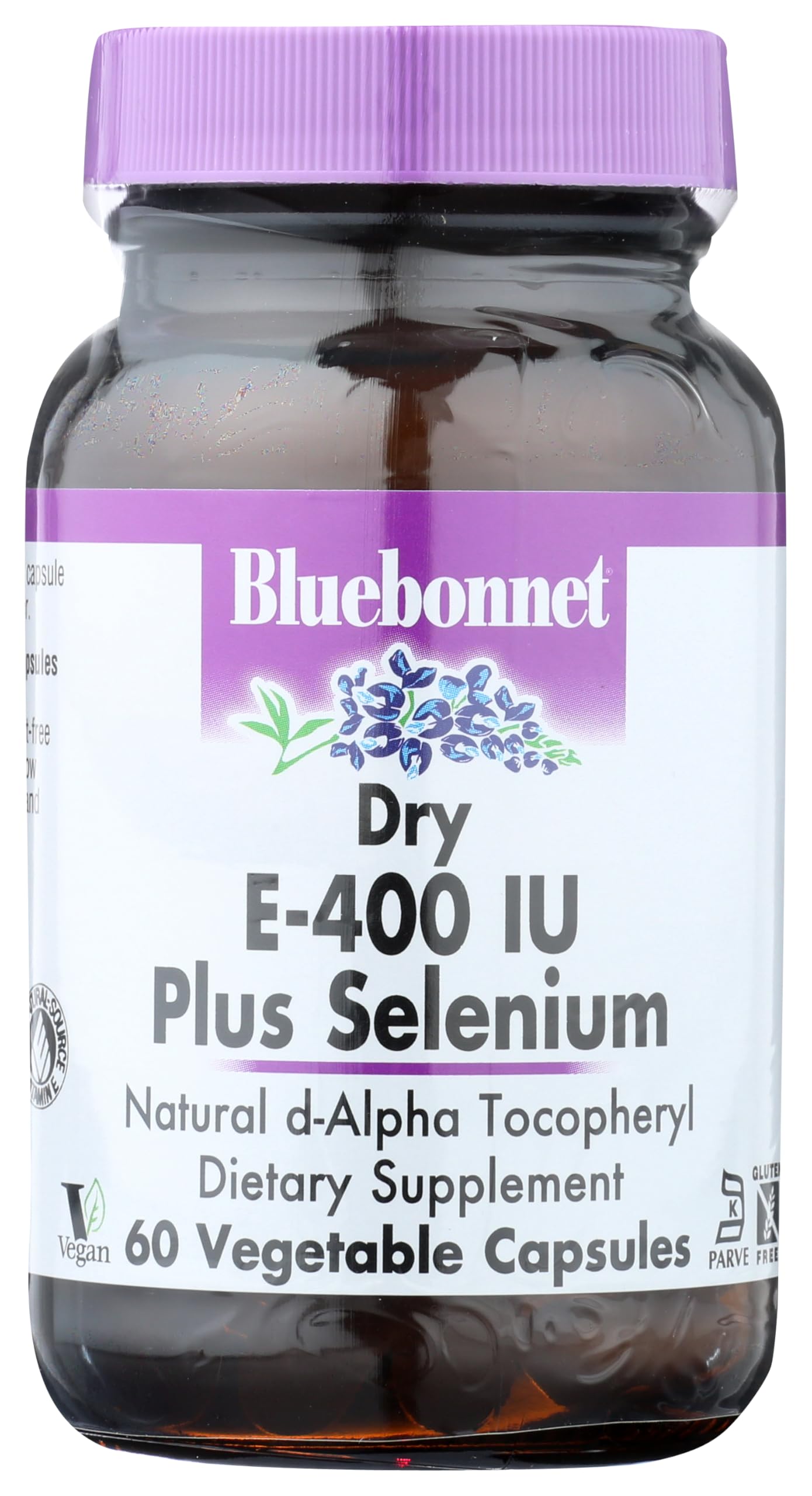 BlueBonnet Dry E-400 IU Plus Selenium Vegetarian Capsules, 60 Count
