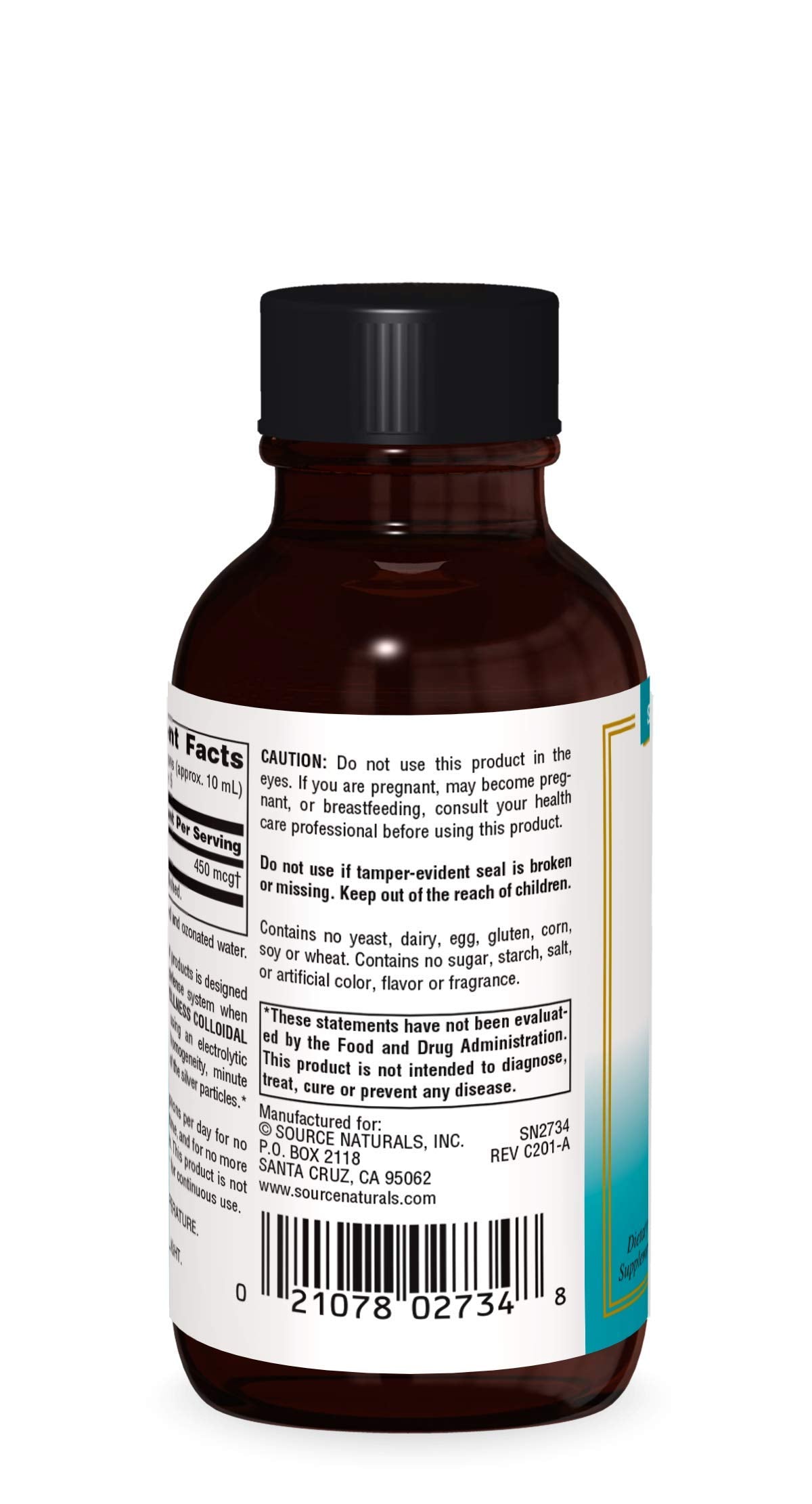 Source Naturals Wellness Colloidal Silver 45 ppm, Supports Physical Well Being* - 2 Fluid oz