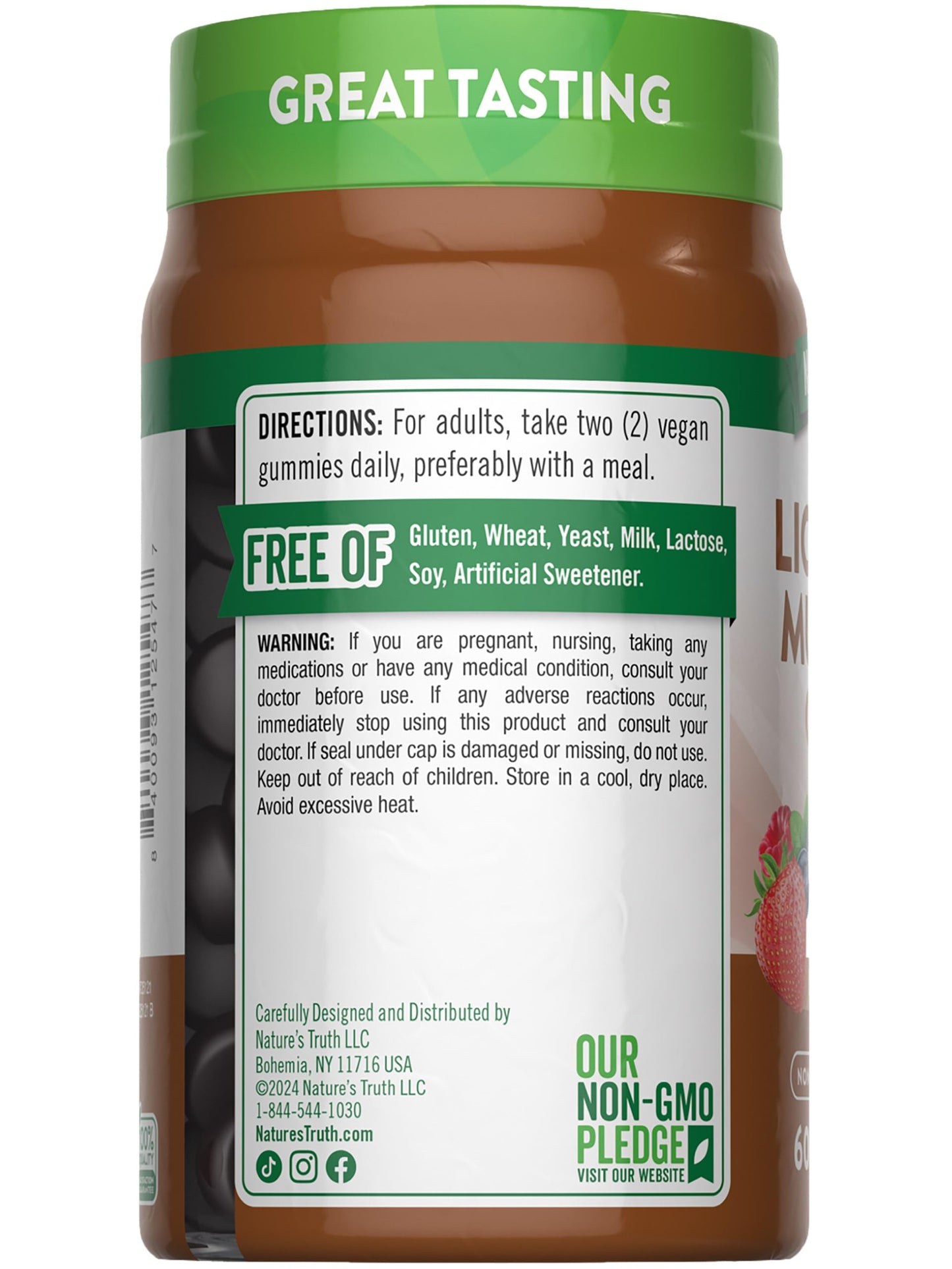 Nature's Truth Lion's Mane Gummies for Adults | 60 Count | Mixed Berry Flavor | Vegan, Non-GMO, & Gluten Free Supplement