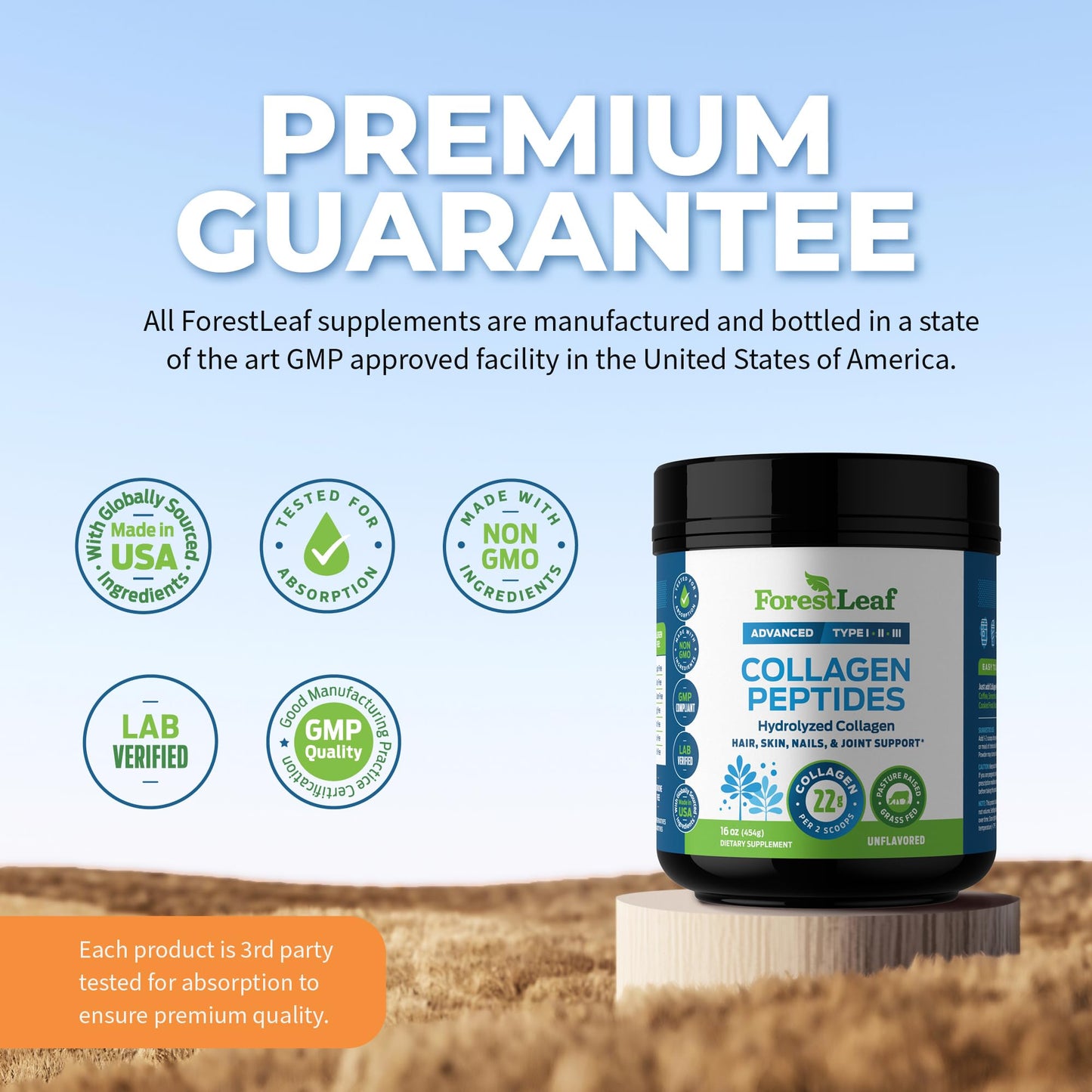 Pre-Order | Arrives in 5–10 Days – Collagen Peptides Powder Unflavored - Hydrolyzed Collagen Protein Powder Type 1, 2 & 3 - Grass Fed Keto Collagen Powder for Women & Men - Vital Hair, Skin, Nails, Joints, Recovery, 11g Per Serving