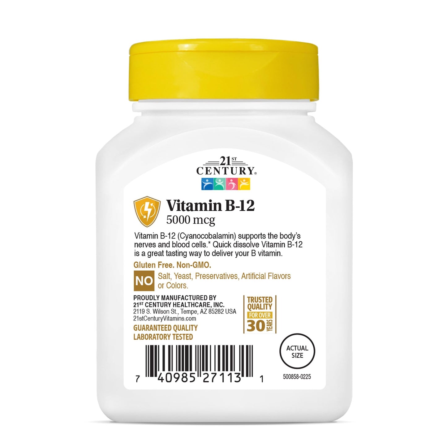 Pre-Order | Arrives in 5–10 Days – 21st Century B-12 5000 mcg, 110 Cherry Flavored Sublingual Tablets, 110 Count