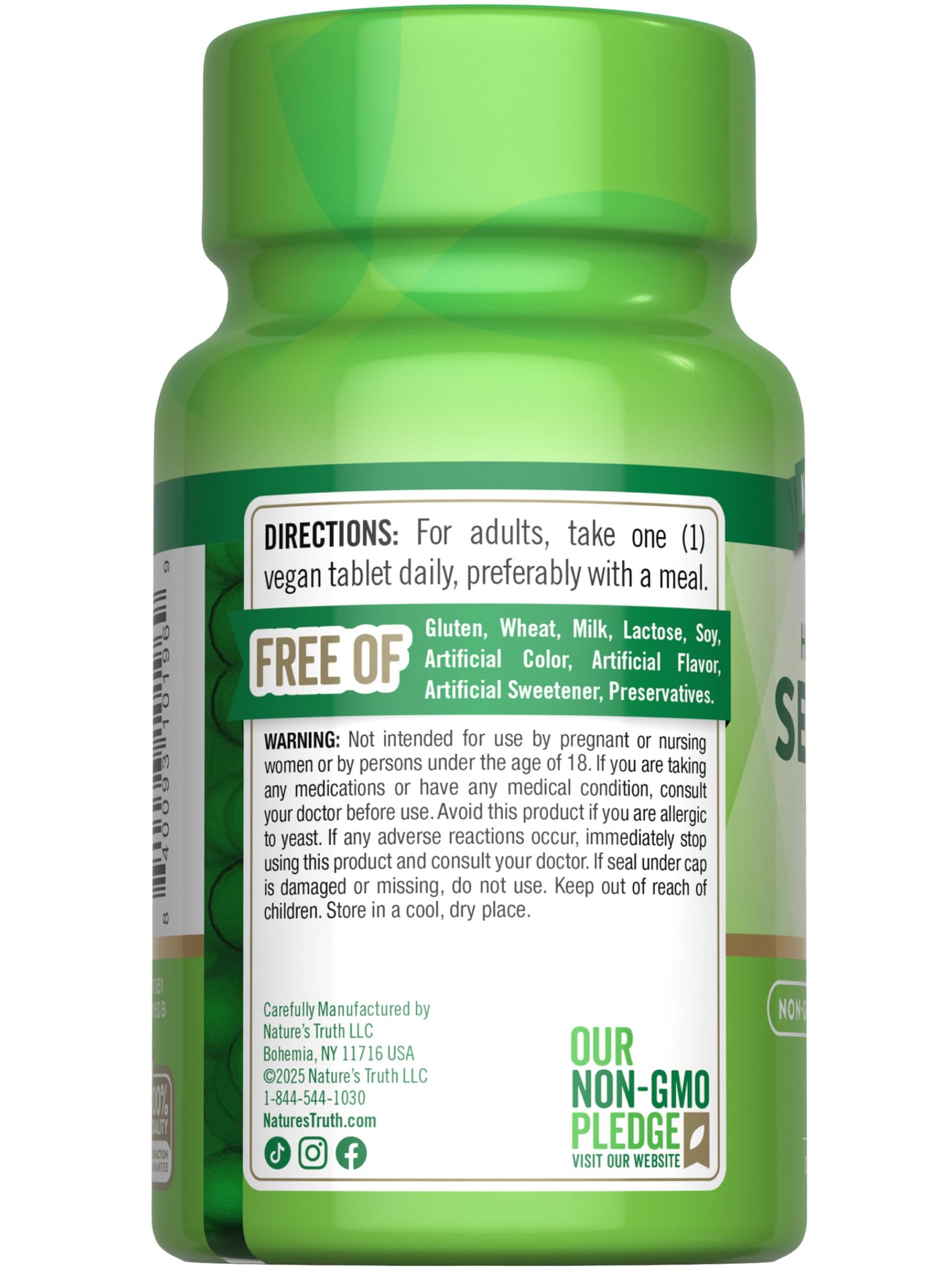 Nature's Truth Selenium 200mcg | 100 Tablets | High Potency | Vegan, Non-GMO & Gluten Free Supplement