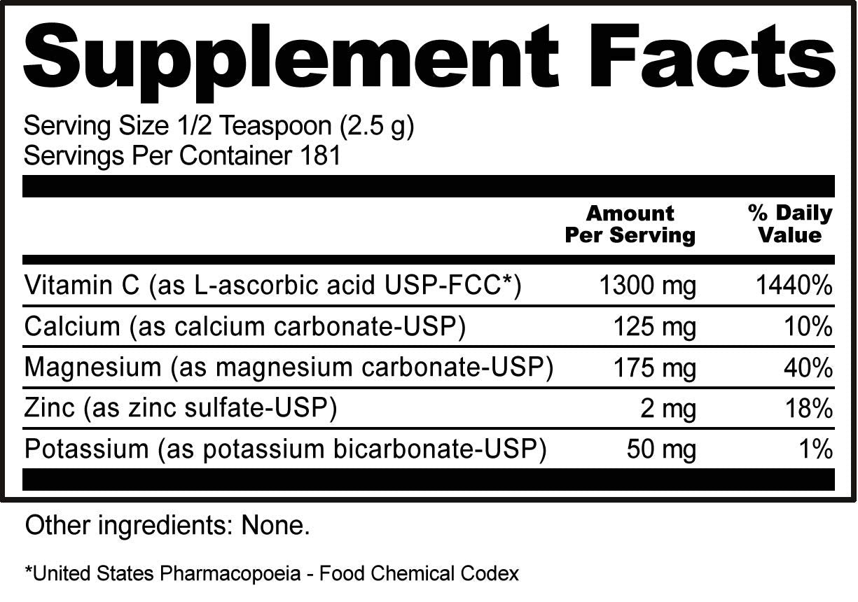 NutriBiotic - Hypo-Aller C Powder Vitamin C & Minerals, 16 Oz | 1300 Mg Vitamin C for Antioxidant & Collagen Support | Buffered with Calcium, Magnesium, Zinc & Potassium | Gluten & GMO Free