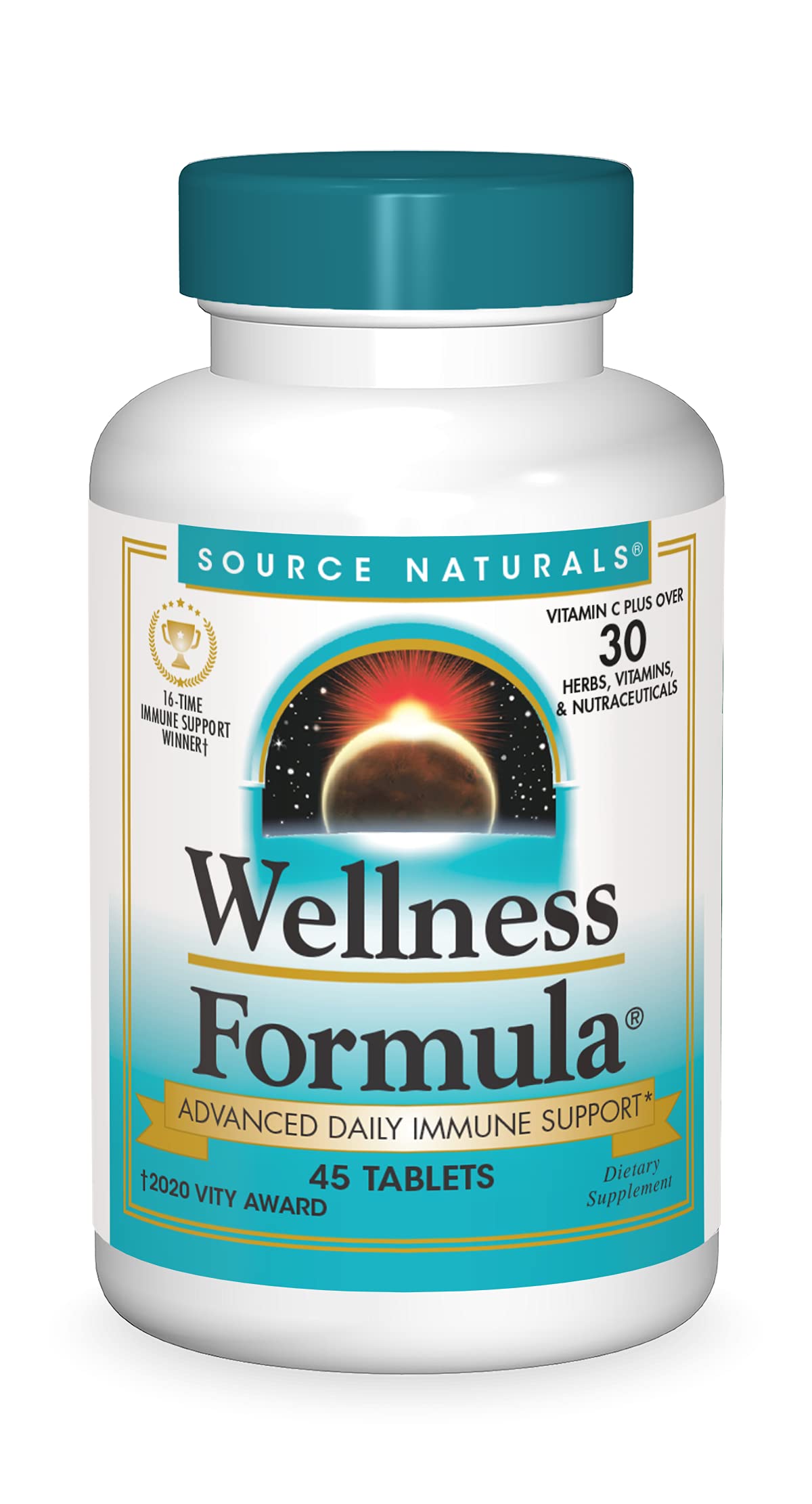 Pre-Order | Arrives in 5–10 Days – Source Naturals Wellness Formula Bio-Aligned Vitamins & Herbal Defense - Immune System Support Supplement & Immunity Booster - 45 Tablets