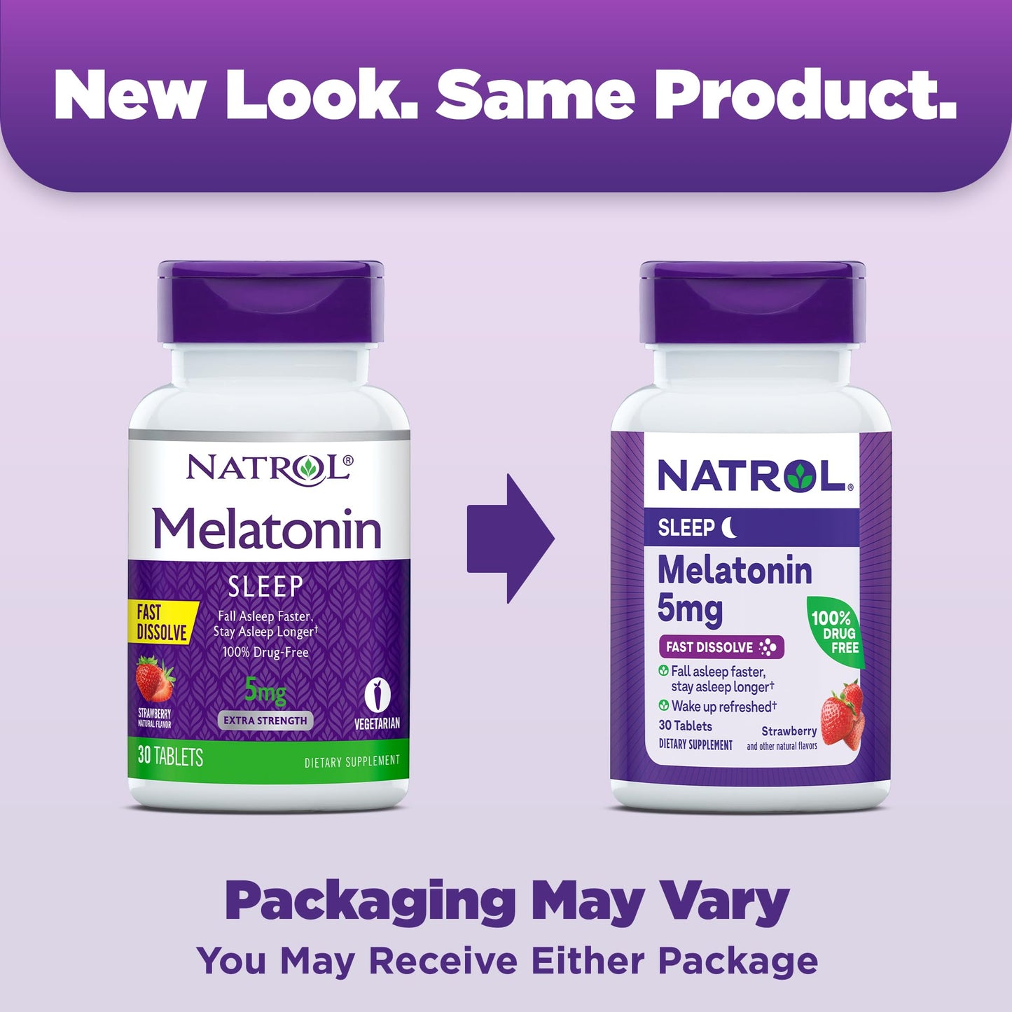 Natrol Sleep Melatonin 5mg Fast Dissolve Tablets, Nighttime Sleep Aid for Adults, 30 Strawberry-Flavored Melatonin Tablets, 30 Day Supply