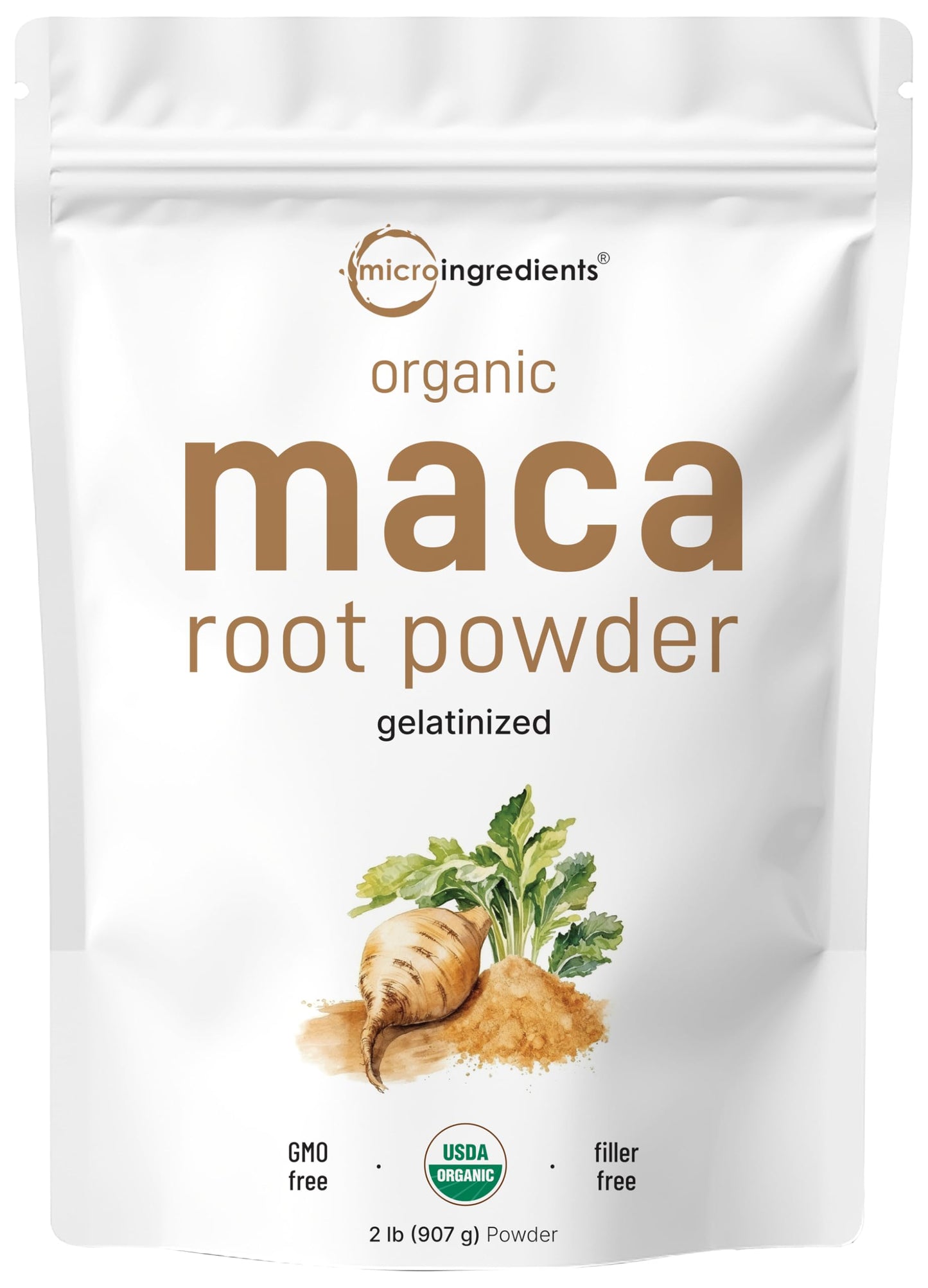 Pre-Order | Arrives in 5–10 Days – Organic Maca Root Powder, 2 Pound, Gelatinized for Better Absorption, Rich in Antioxidants, Help Energy, Stamina, Endurance, Strength and Immune System, No GMOs, Vegan Friendly and Peru Origin