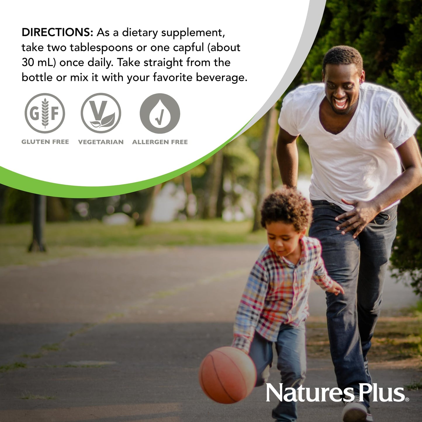 Natures Plus Source of Life Gold Multivitamin Liquid - 30 oz - Supports Energy Production, Healthy Immune System & Well-Being Includes Vitamins D3, B12, K2 & Over 120 Whole Food Nutrients, 30 Servings