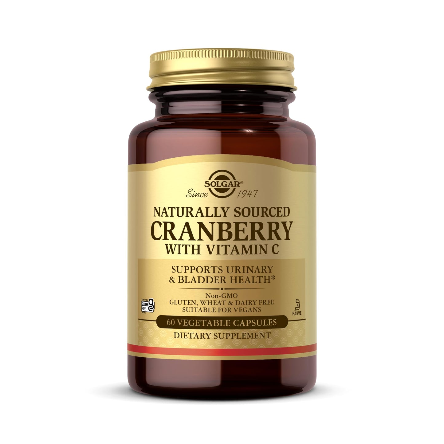 Solgar Cranberry with Vitamin C - 60 Vegetable Capsules - Supports Urinary & Bladder Health - Non-GMO, Vegan, Kosher, Gluten Free - 60 Servings