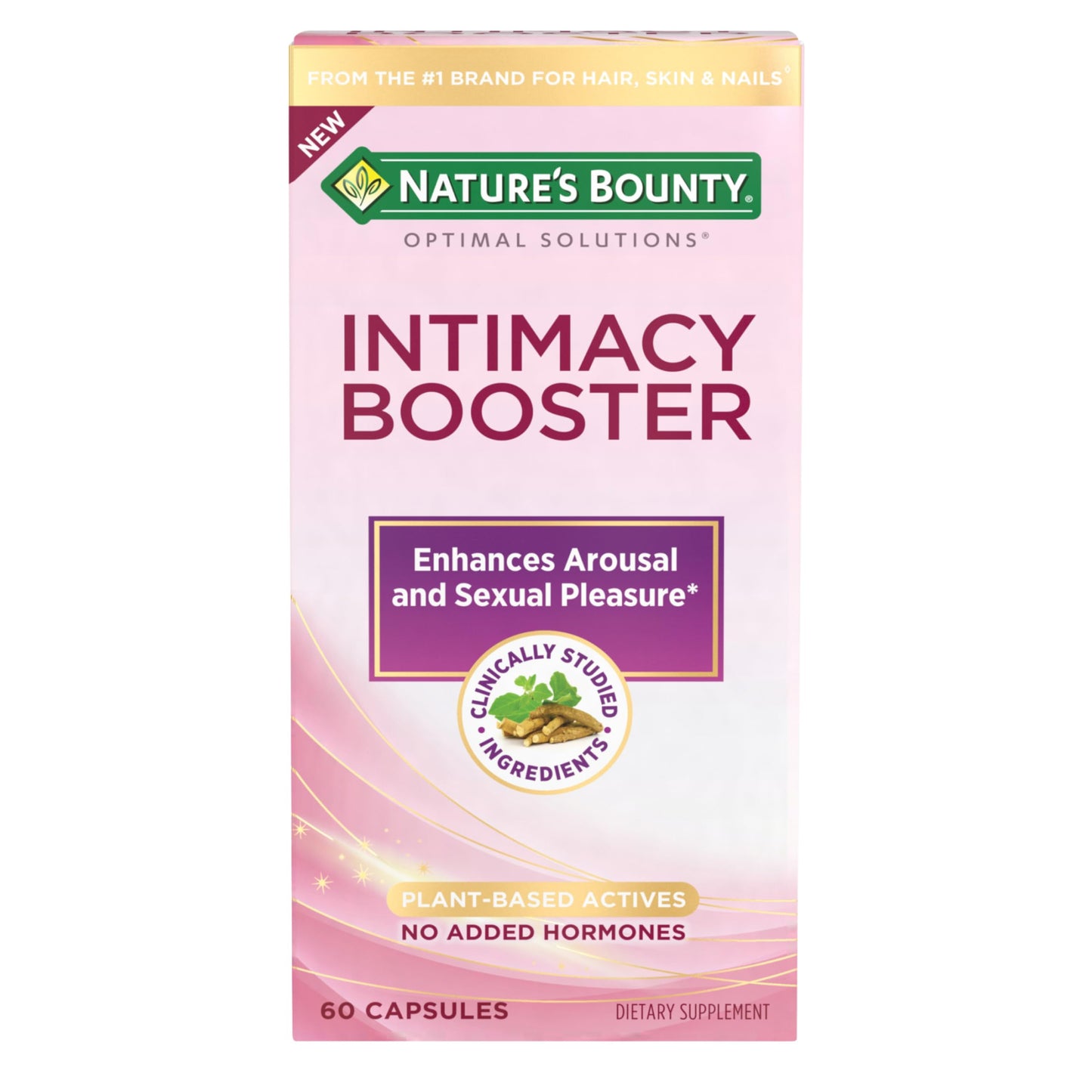Nature's Bounty Optimal Solutions Intimacy Booster, Clinically Shown to Enhance Sexual Pleasure and Arousal, 60 Capsules, 30 Total Servings