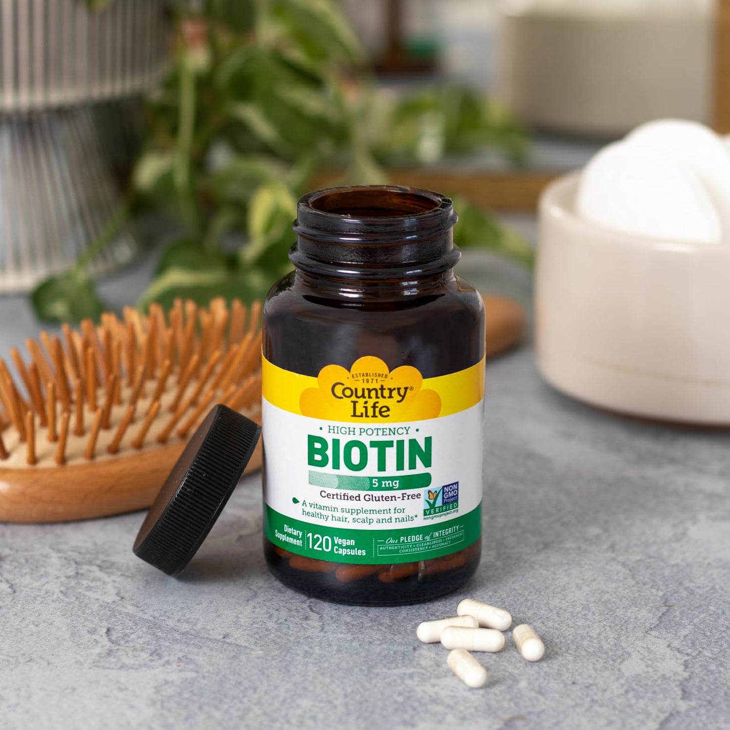 Pre-Order | Arrives in 5–10 Days – Country Life Country Life Biotin 5 mg Vegicaps, 120 Count