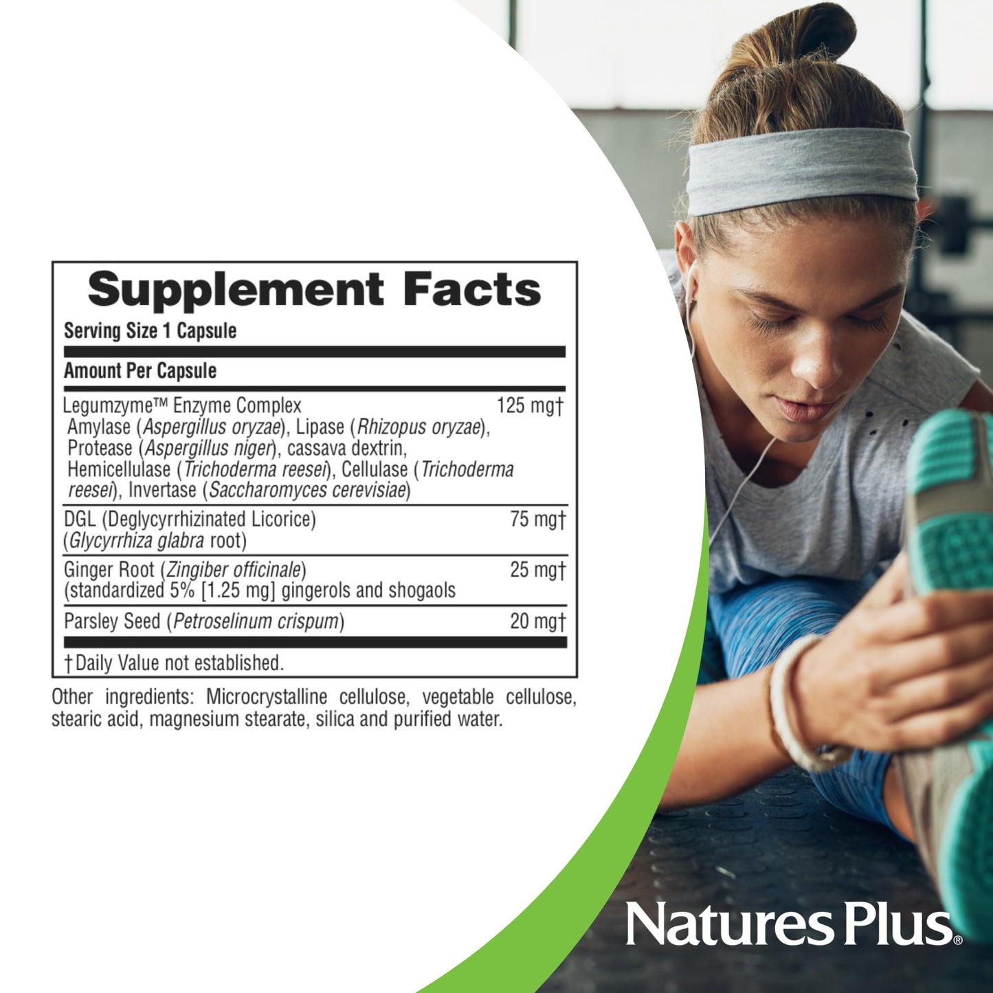Natures Plus Say Yes to Beans Enzyme Complex - Natural Food Enzyme Supplement for Gas Relief, Digestive Aid - 60 Vegetarian Capsules (60 Servings)