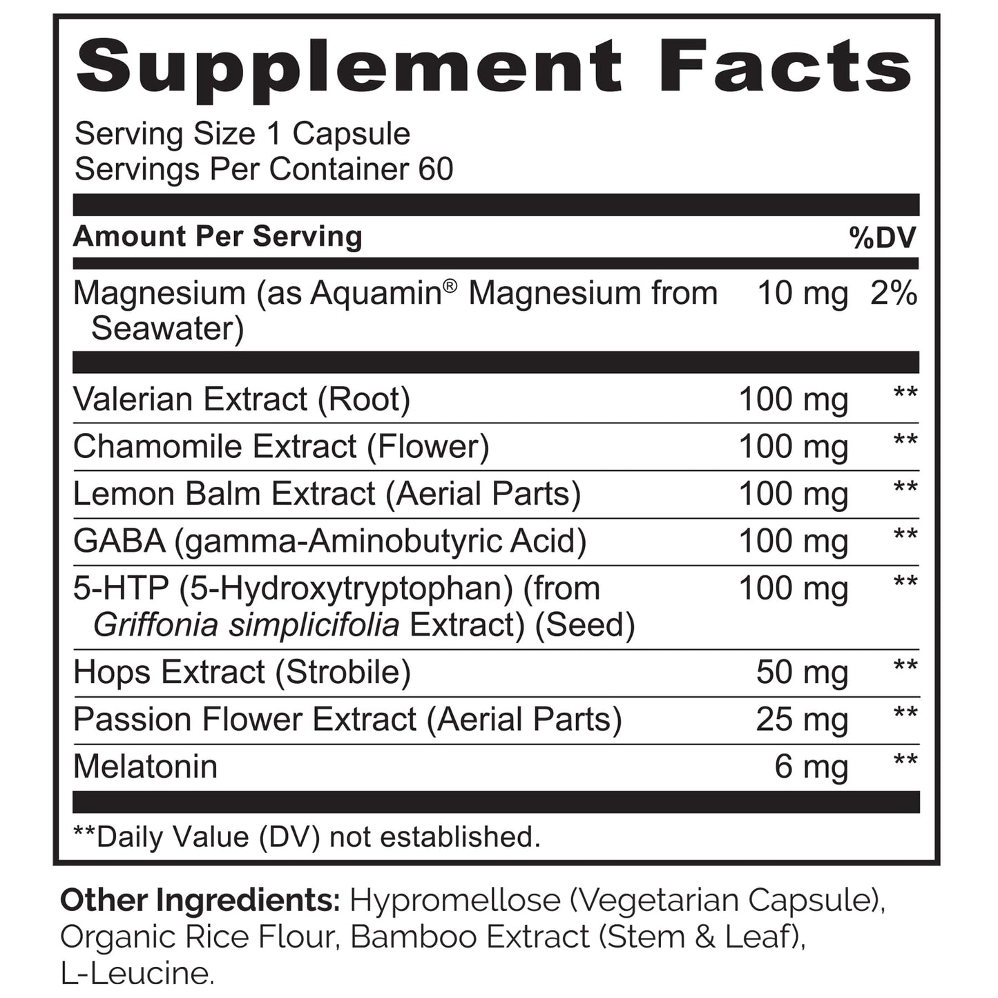 NATURELO Sleep Aid - with Melatonin, Magnesium, GABA, Valerian Root, Lemon Balm, Chamomile Herbal Extracts - Plant-Based Sleeping Aid - 60 Vegan Capsules