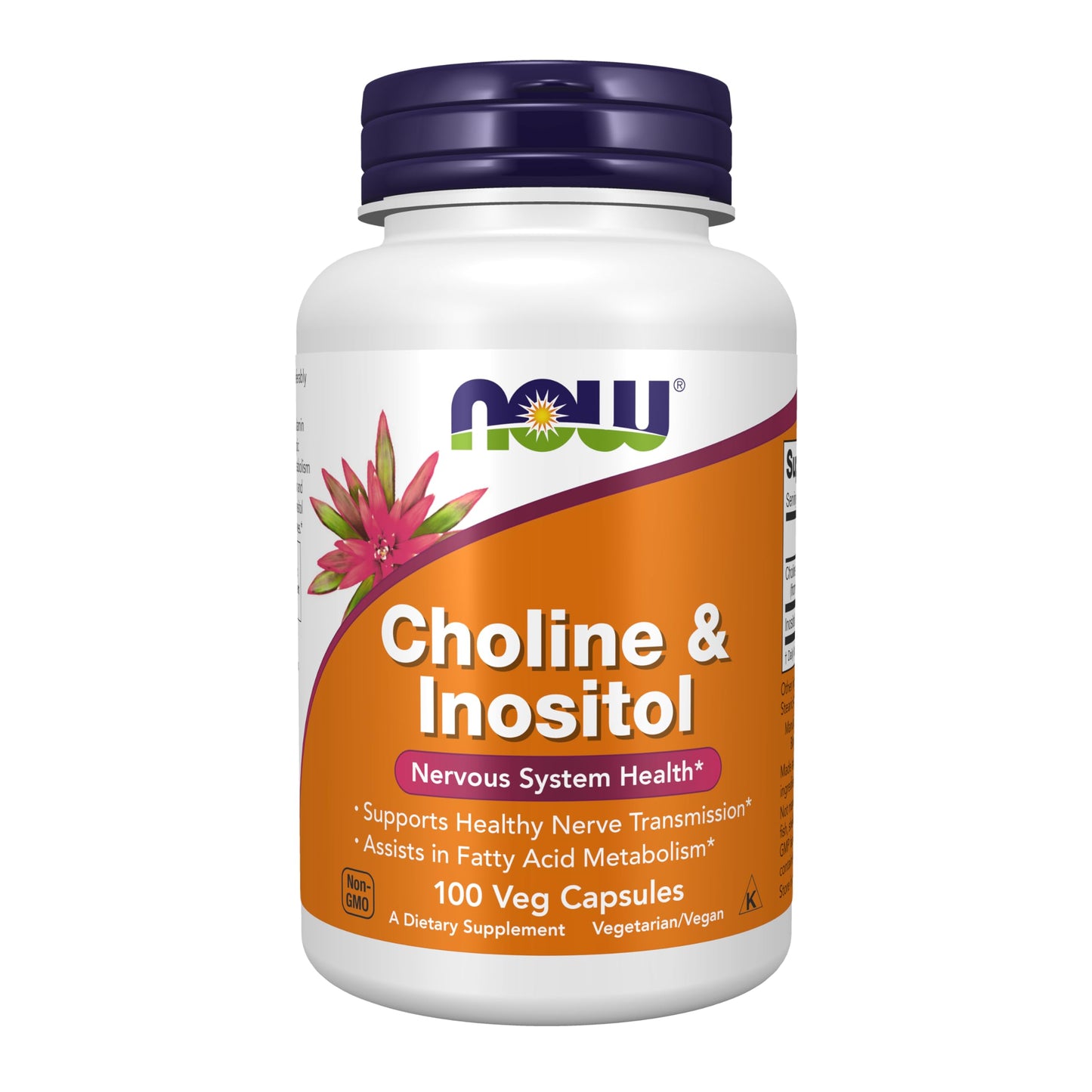 Pre-Order | Arrives in 5–10 Days – NOW Foods Supplements, Choline & Inositol 500 mg, Healthy Nerve Transmission*, Nervous System Health*, 100 Capsules