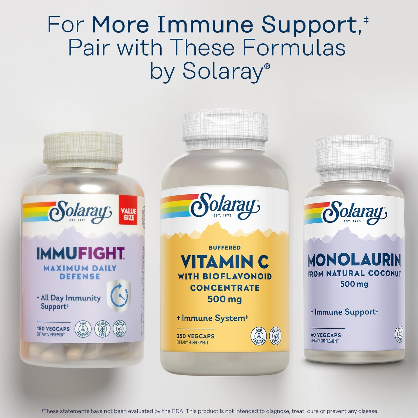 Pre-Order | Arrives in 5–10 Days – SOLARAY Buffered Vitamin C 500mg - with Bioflavonoids, Rose HIPS and Acerola Cherry - Immune Support Supplement - Easy to Digest, Vegan, Lab Verified, 60-Day Guarantee - 250 Servings, 250 VegCaps