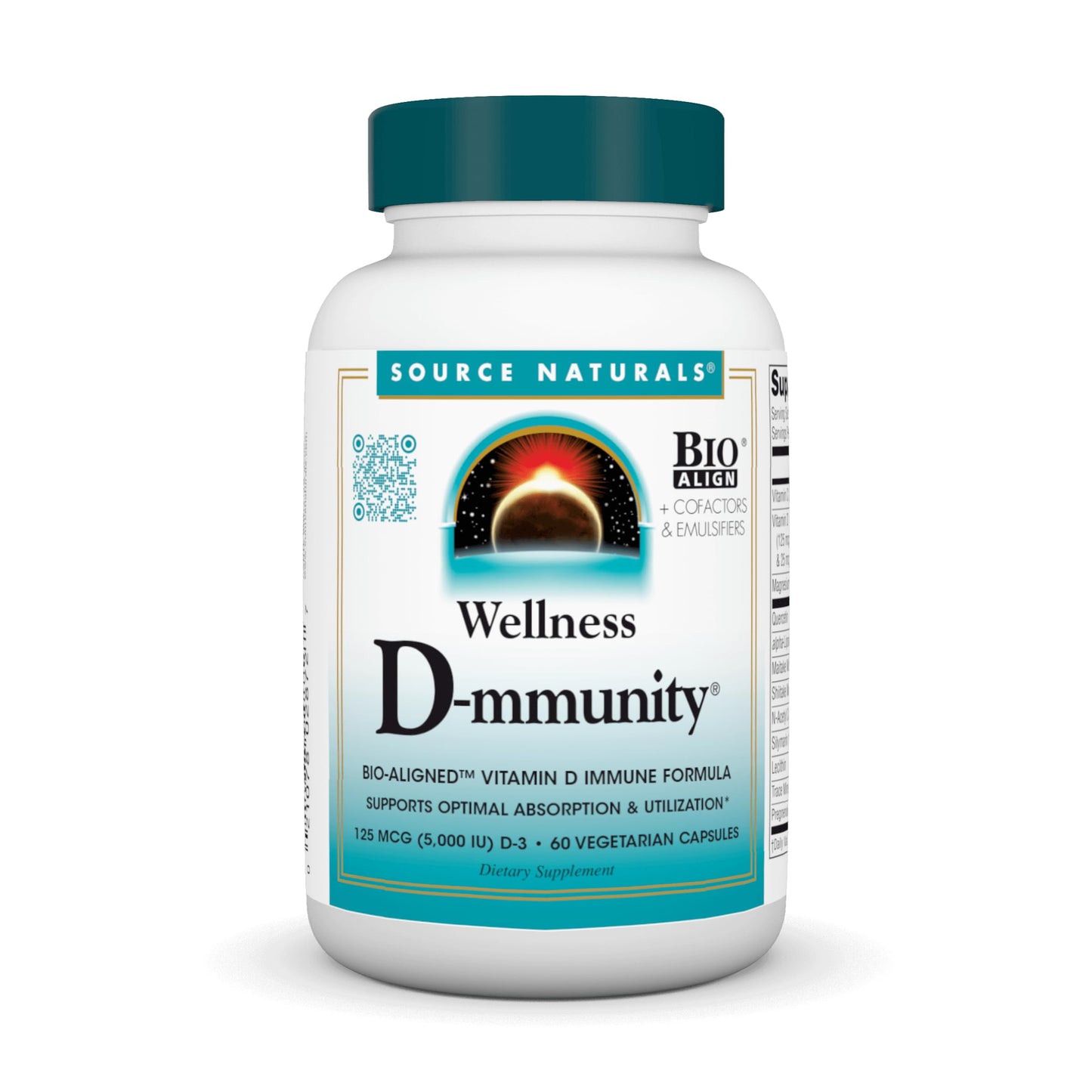 Pre-Order | Arrives in 5–10 Days – Source Naturals Wellness D-mmunity, Bio-Aligned Vitamin D Immune Formula, Supports Optimal Absorption and Utilization* - 60 Vegetarian Capsules