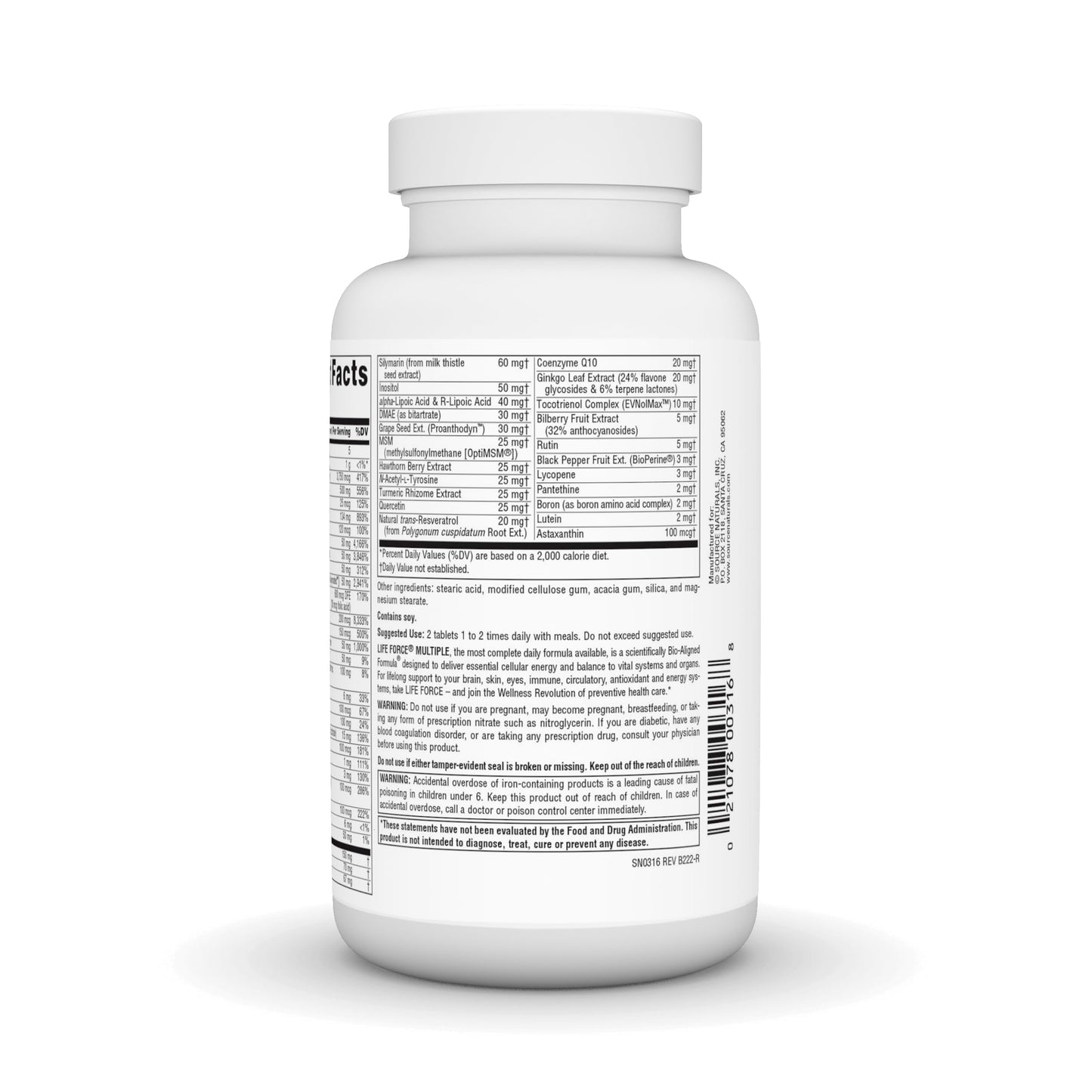 Pre-Order | Arrives in 5–10 Days – Source Naturals Life Force Multiple Daily Multivitamin High Potency Essential Vitamins, Minerals, Antioxidants & Nutrients - Energy & Immune Boost - 90 Tablets