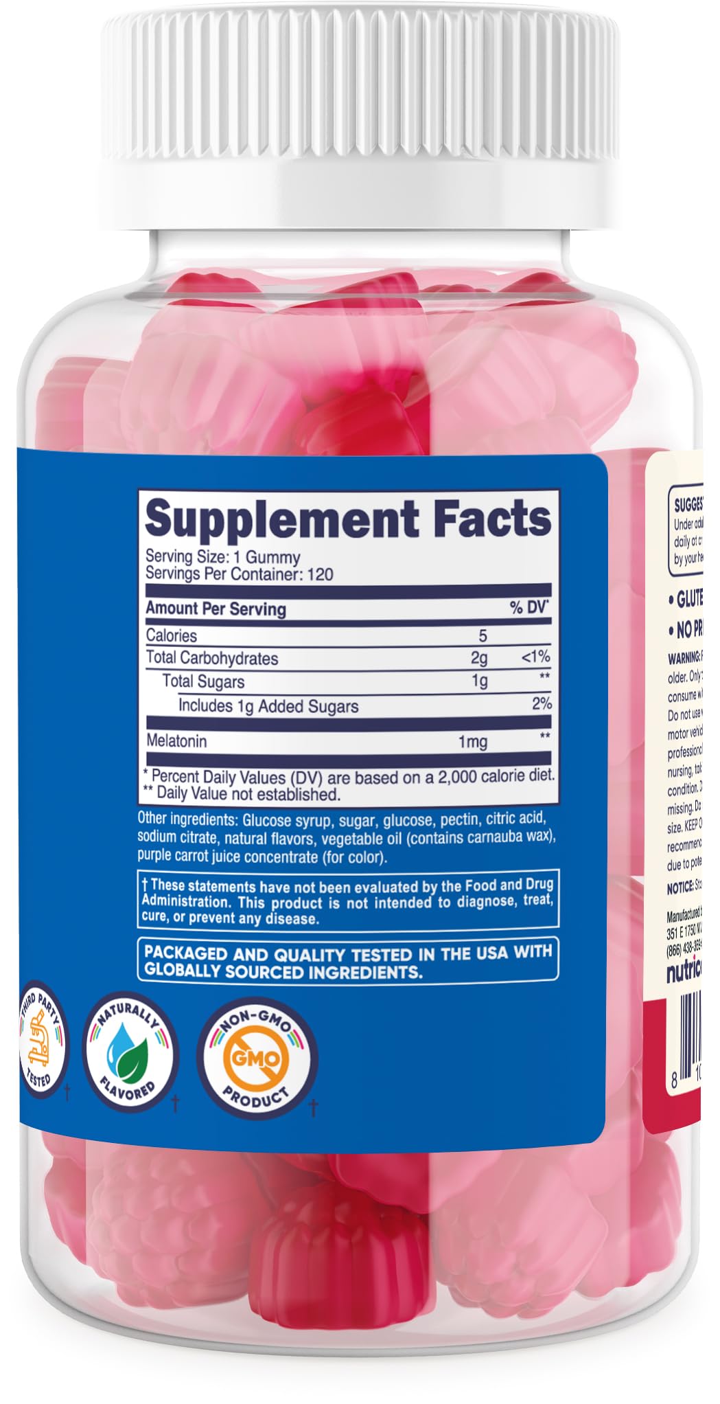 Nutricost Kids Melatonin Gummies 1mg, 120 Gummies, Strawberry Flavored
