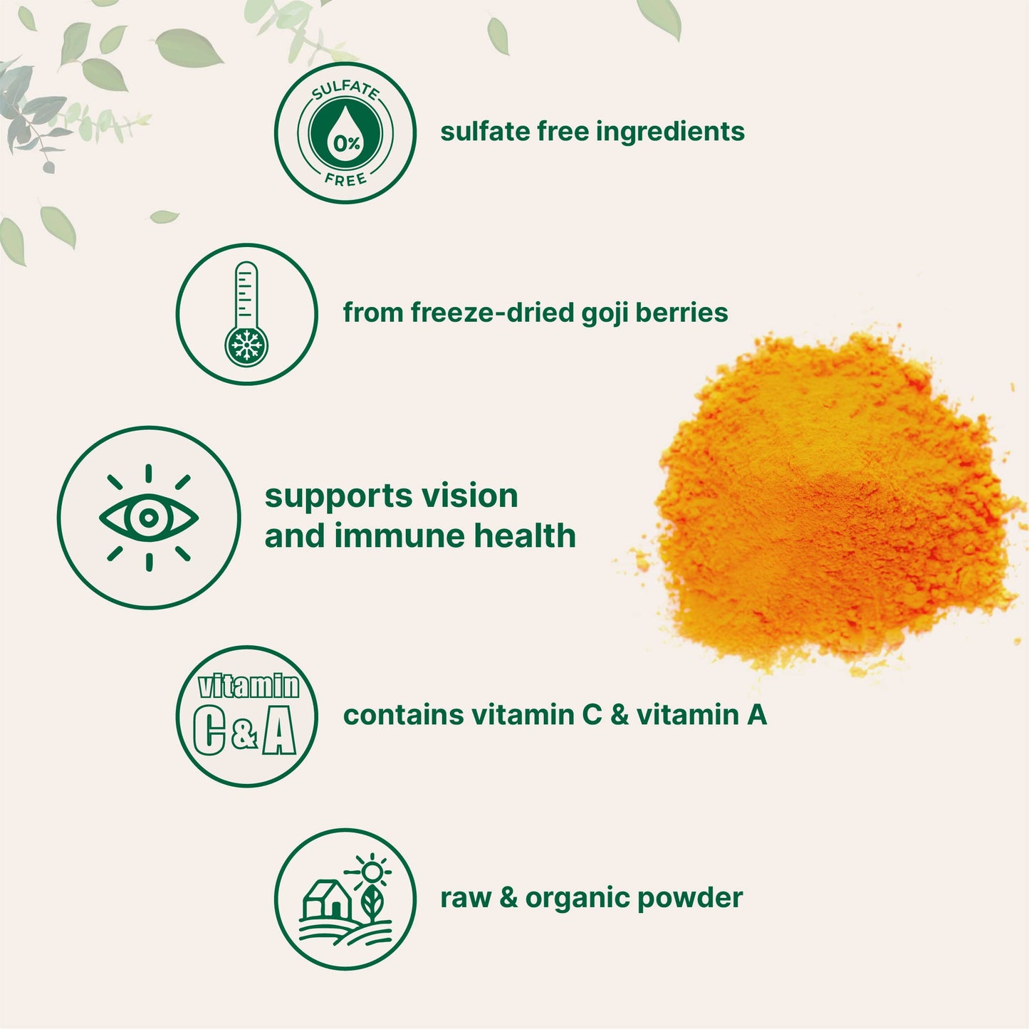 Organic Goji Powder, 16 Ounces | 100% Natural Fruit Source | Sulfate & Additive Free | Great Flavor for Drinks, Snacks, & Beverages | Non-GMO & Vegan