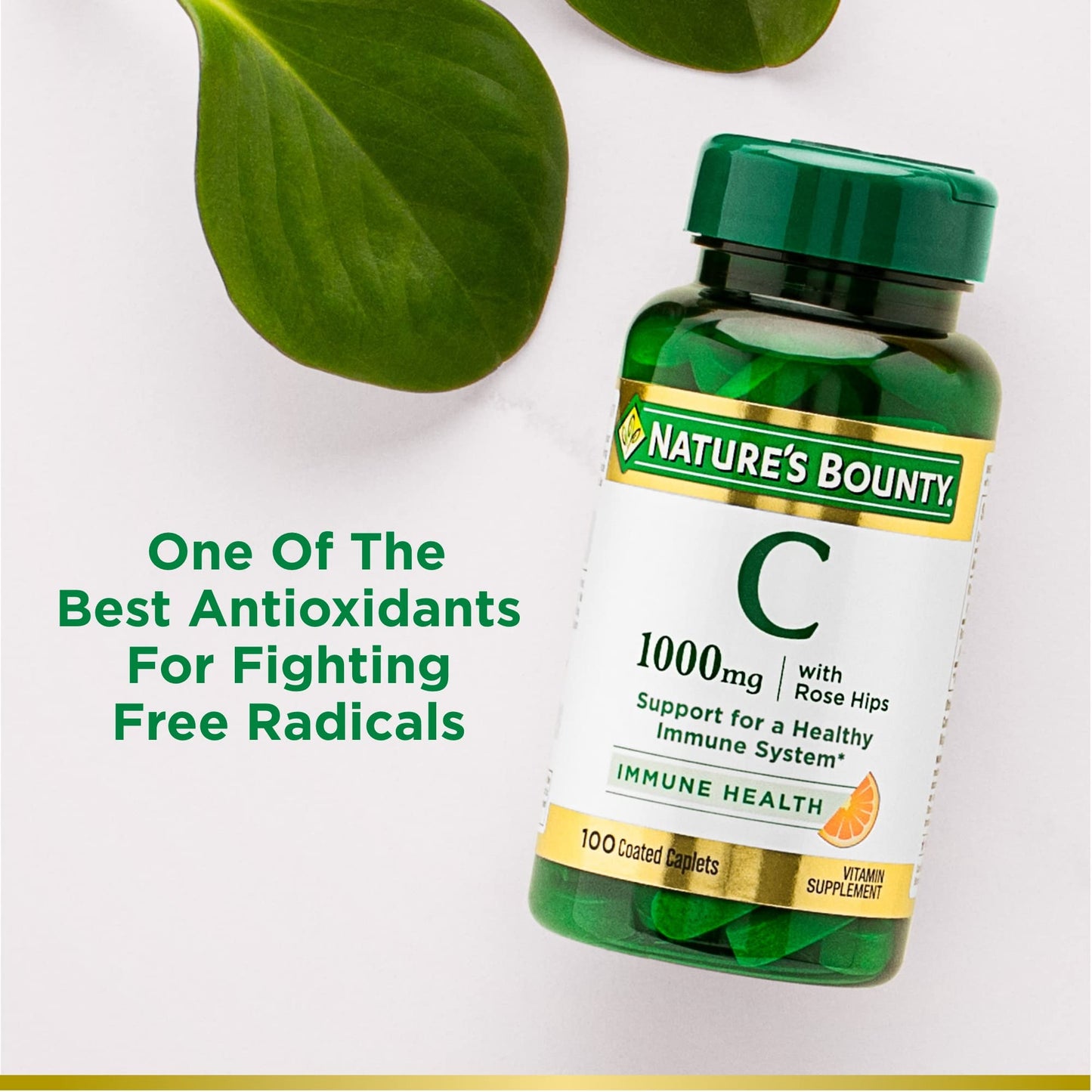 Nature's Bounty Vitamin C 1000mg, Immune Support Supplement, Powerful Antioxidant, 1 Pack, 100 Caplets