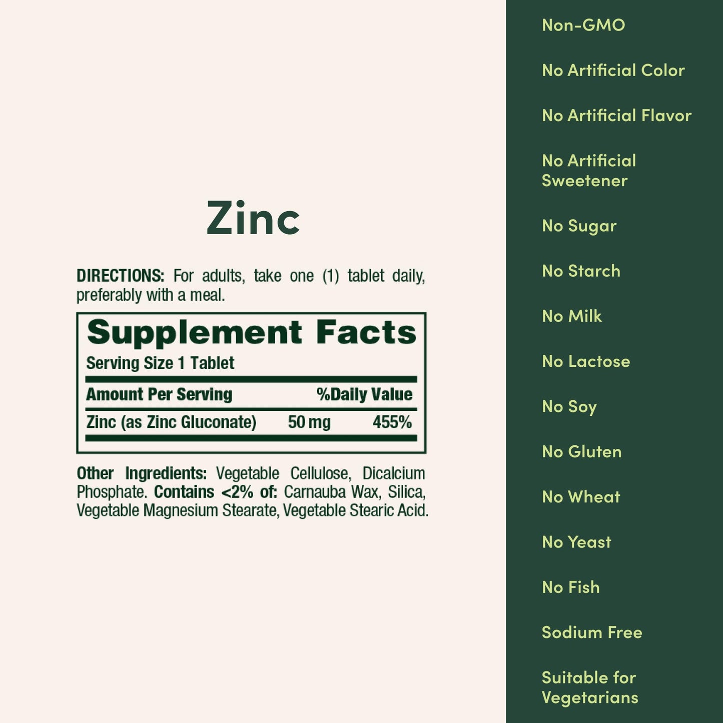 Nature's Bounty Zinc 50mg, Immune Support & Antioxidant Supplement, Promotes Skin Health 250 Tablets