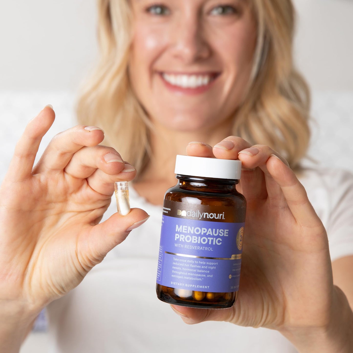 Pre-Order | Arrives in 5–10 Days – Daily Nouri Menopause Probiotic with Resveratrol | For Menopause Relief, Hormonal Balance & Estrogen Metabolism Support | Resveratrol Capsules to Reduce Hot Flashes | 30-Day Supply