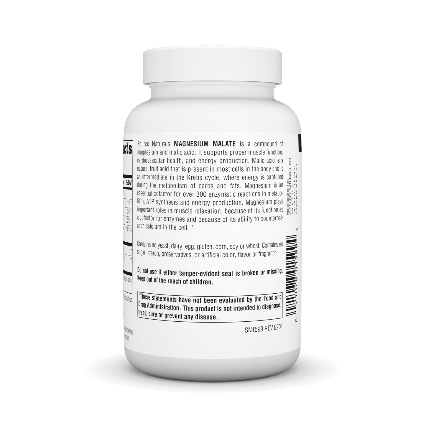 Pre-Order | Arrives in 5–10 Days – Source Naturals Magnesium Malate 3750 mg Per Serving Essential Magnesium Malic Acid Supplement - 100 Capsules