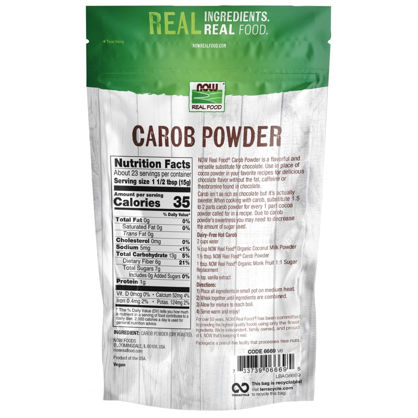 NOW Foods, Carob Powder, Dry Roasted, Additive-Free, Nutritious Substitute for Chocolate, 12-Ounce (Packaging May Vary)