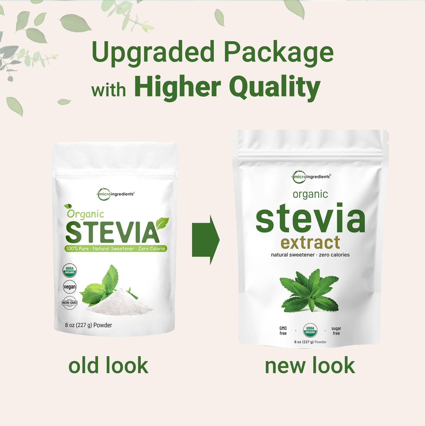 Pure Organic Stevia Powder, 8 Ounces, 1418 Serving, High Grade Stevia Green Leaf Extract Reb-A, Reduced Bitter Aftertaste, 0 Calorie, Natural Sweetener, Sugar Alternative, Keto Friendly