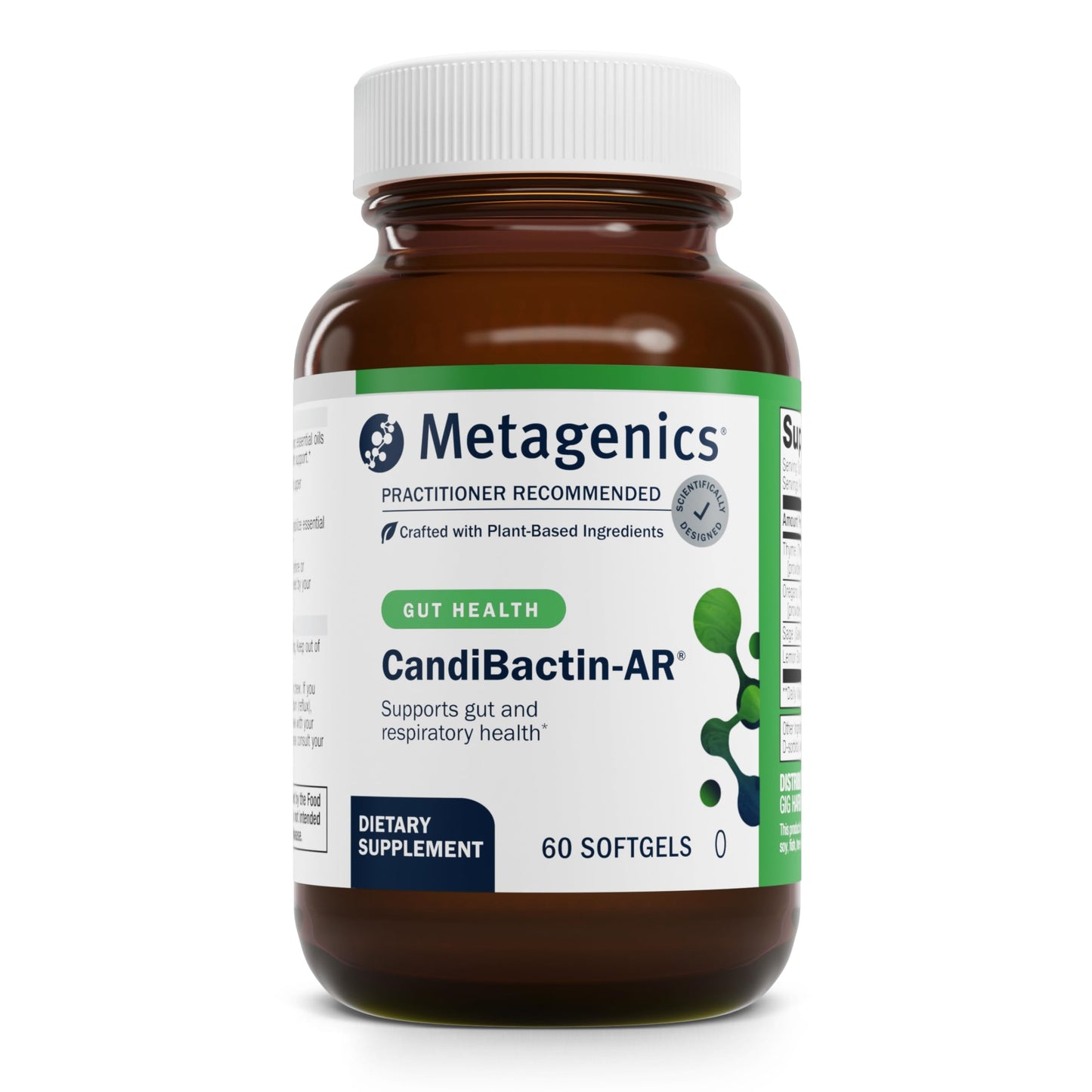 Metagenics CandiBactin-AR - Concentrated Aromatic Essential Oils - with Thyme Oil & Oregano Oil - Gut Health Supplements* - for Intestinal Microbial Balance* - Gluten-Free - 60 Softgels
