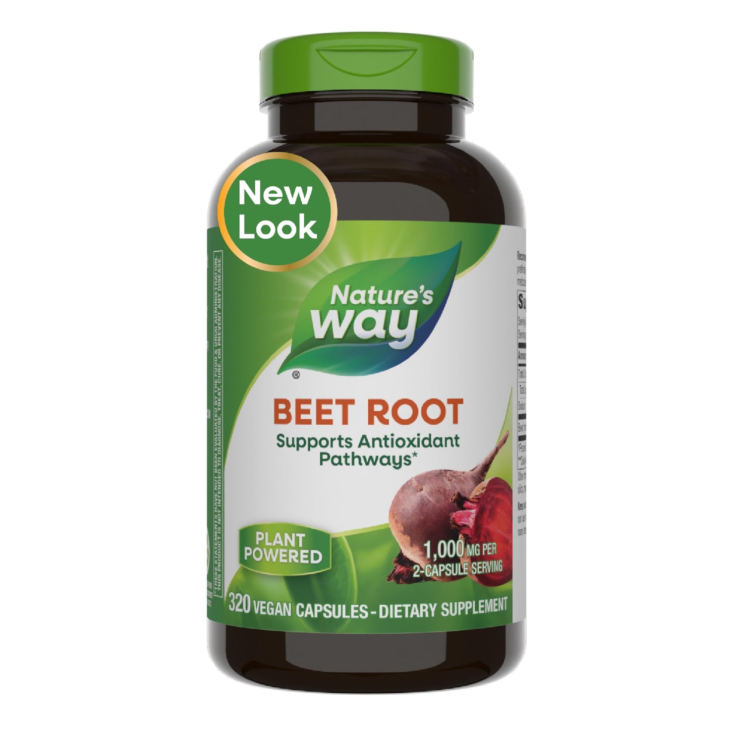 Nature's Way Beet Root, Supports Antioxidant Pathways*, Helps Neutralize Free Radicals*, 1,000 mg per 2-Capsule Serving, Vegan, 320 Capsules