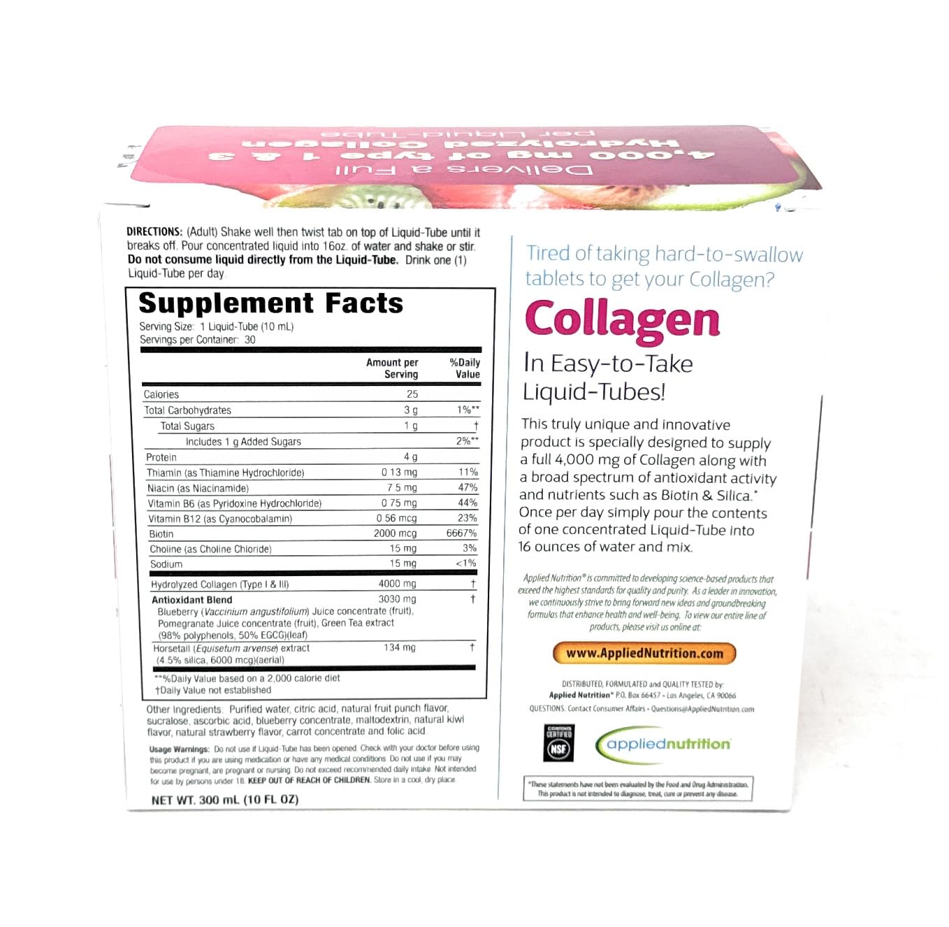 Applied Nutrition Liquid Collagen Skin Revitalization, Limited Value 1 Pack (30 Count Total)
