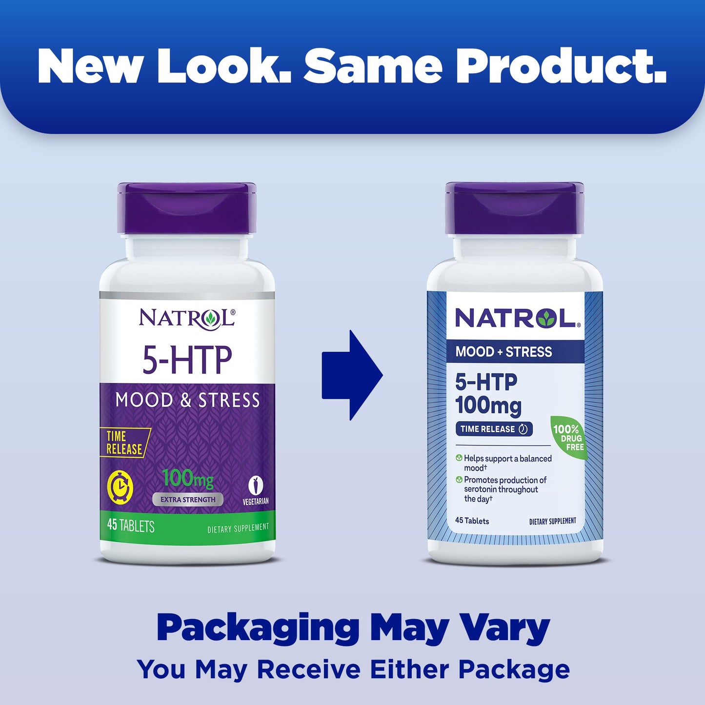 Natrol 5-HTP 100mg, Dietary Supplement Helps Support a Balanced Mood, 90 Time Release Tablets, 22-45 Day Supply
