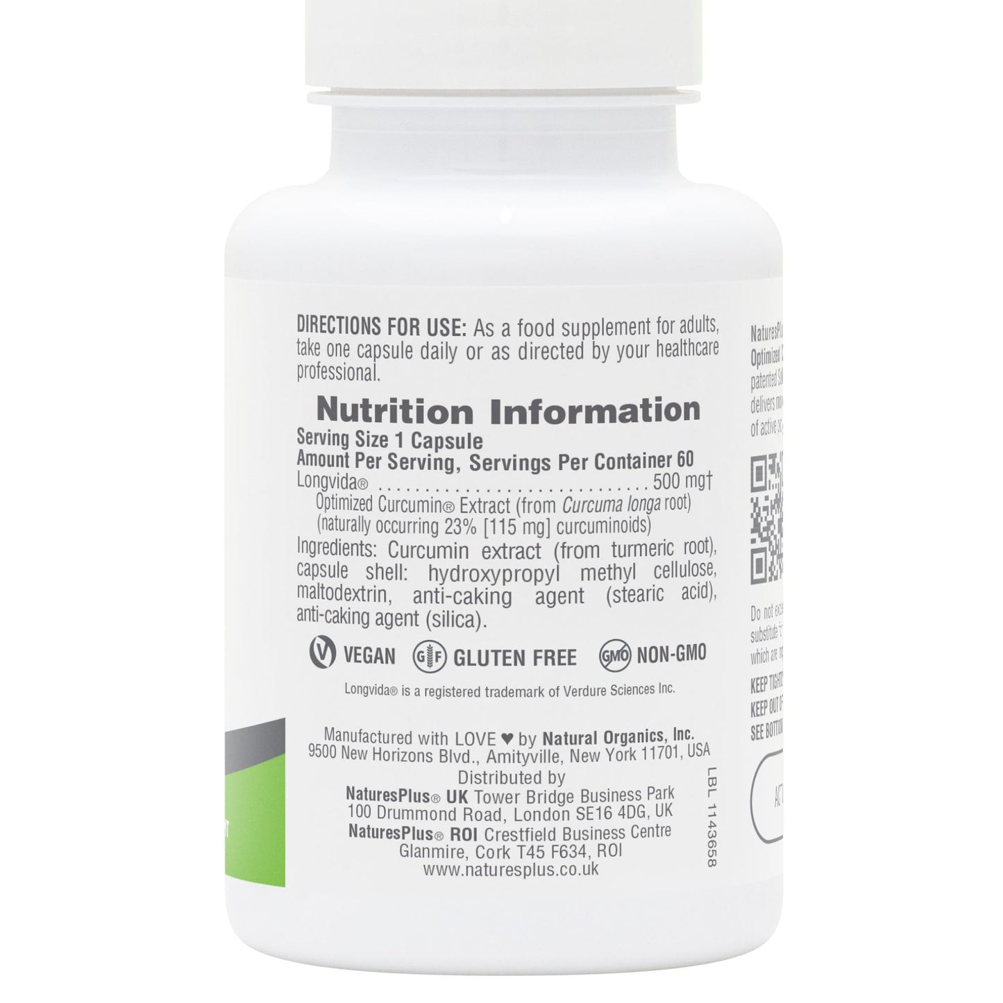 Natures Plus PRO Longvida Curcumin 500 mg - 60 Capsules - Promotes Healthy Free Radical Protection - Non-GMO, Vegan & Gluten Free - 60 Servings