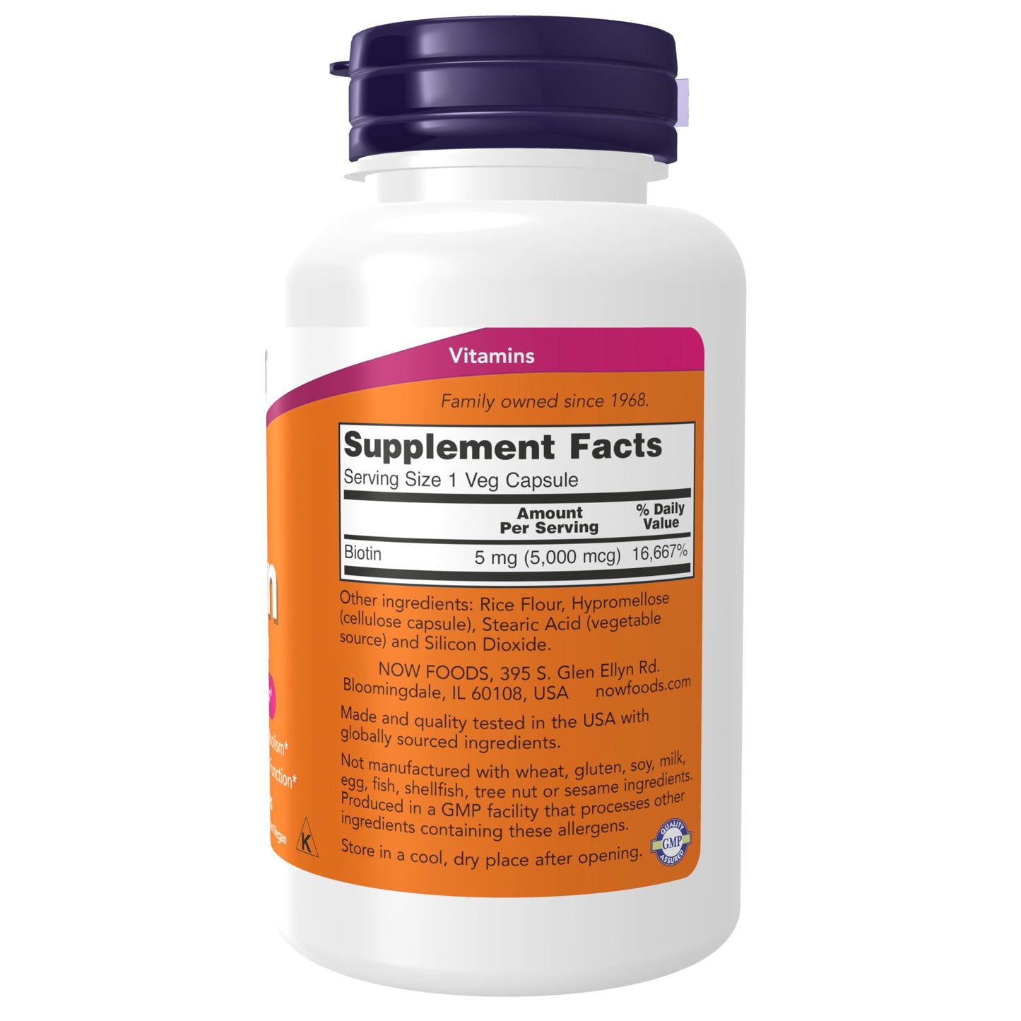 Pre-Order | Arrives in 5–10 Days – NOW Foods Supplements, Biotin 5,000 mcg, Amino Acid Metabolism*, Energy Production*, 120 Veg Capsules