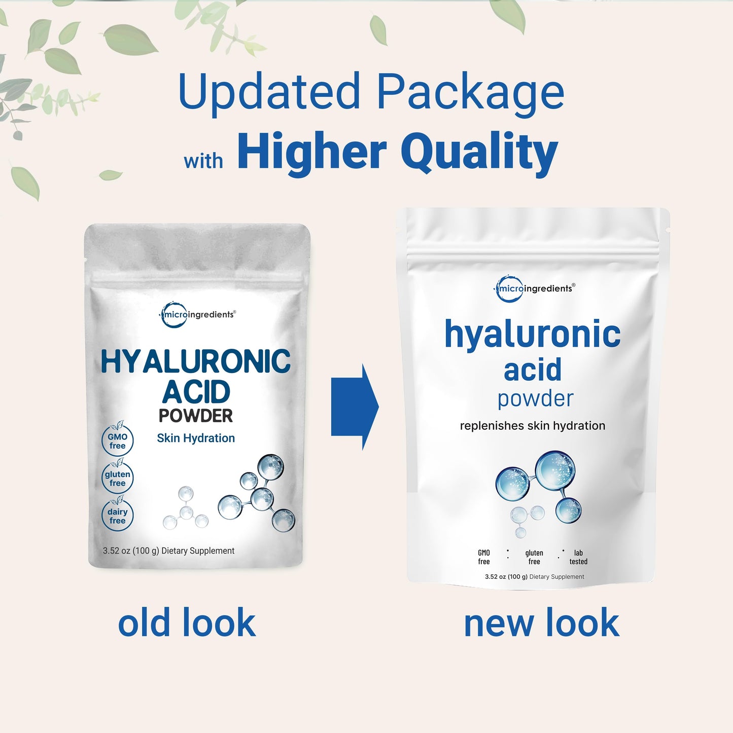 Micro Ingredients Hyaluronic Acid Serum Powder, 100 Grams | Low Molecular Weight, Cosmetics Grade | Skin Hydration and Moisture Support Supplements | Vegan, Water Soluble (Within 2 Hours)