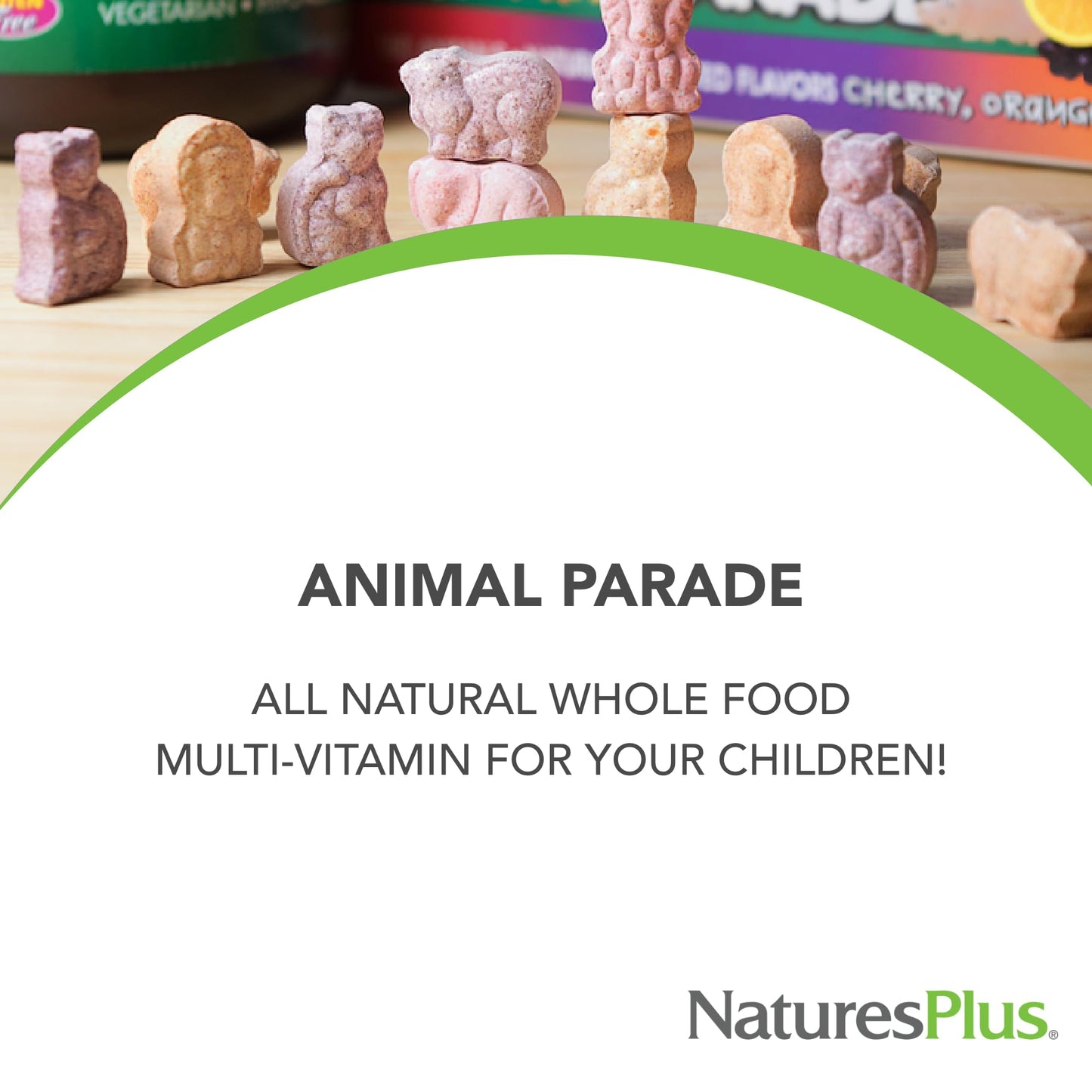 Natures Plus Animal Parade Source of Life Children's Chewable Digestive Aid - Tropical Fruit Flavor - 90 Animal Shaped Tablets - Contains Live Probiotics - Vegetarian, Gluten-Free - 90 Servings
